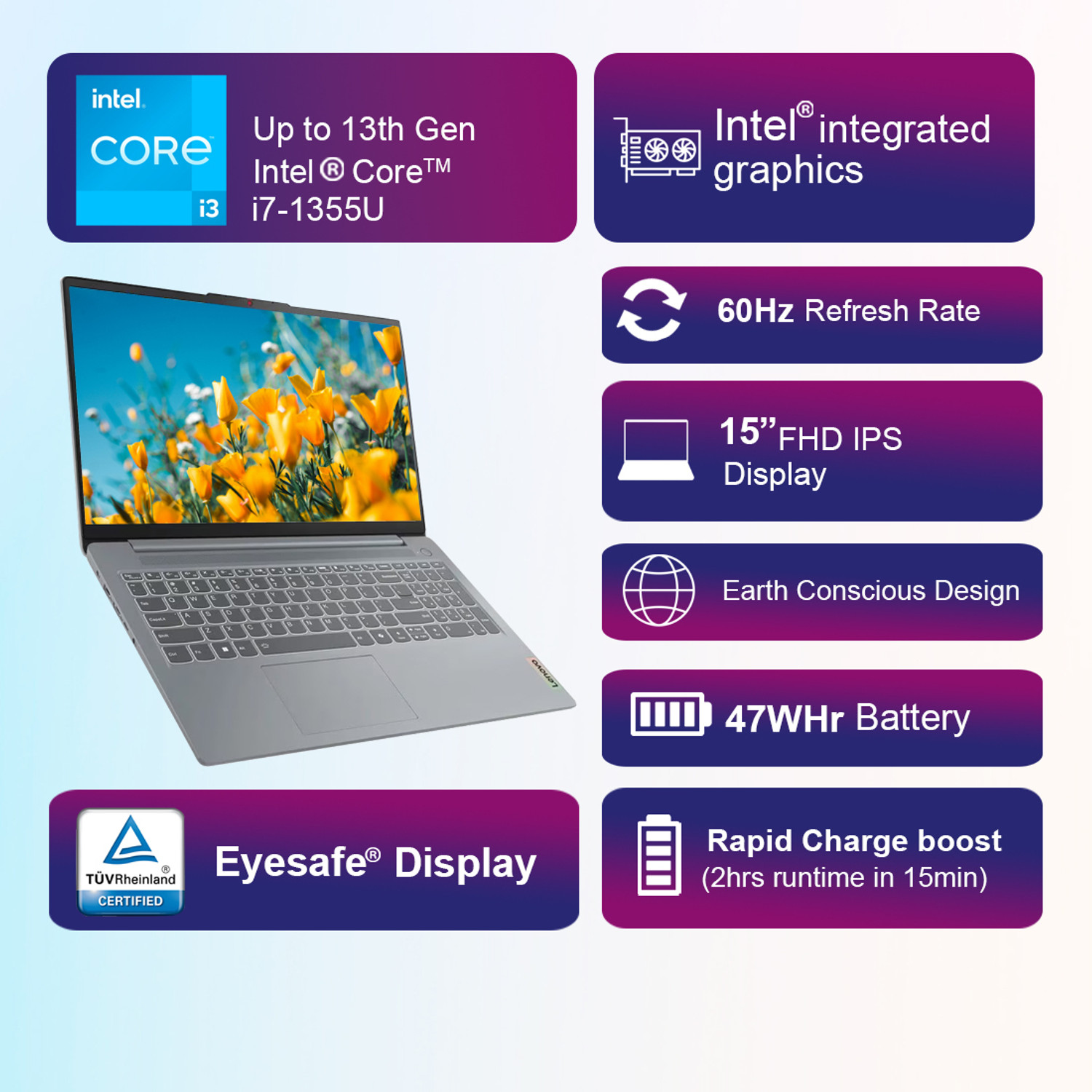 Image of Lenovo Intel Core i3 13th Gen - (8 GB /512 GB SSD /Windows 11 Home /4 GB Graphics) 15IRU7 Laptop