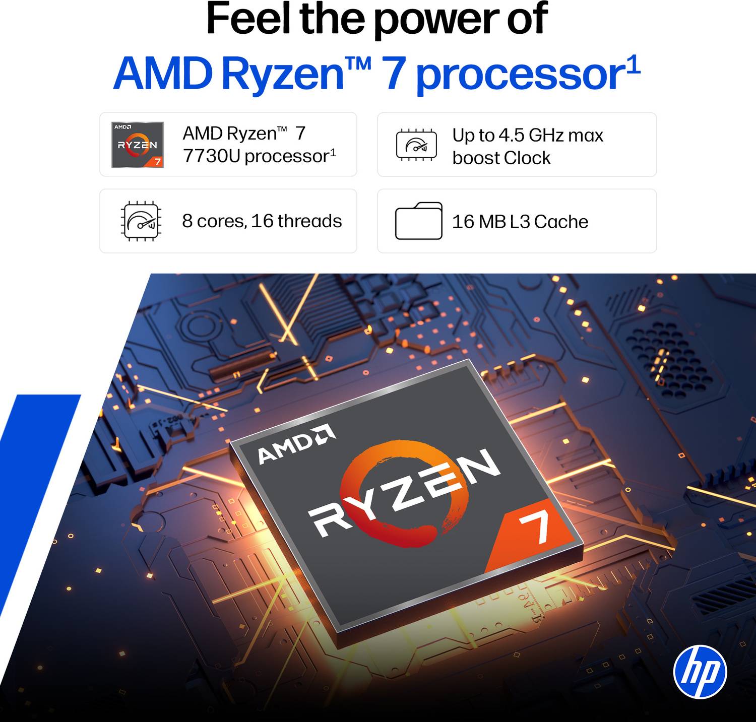 HP 15 AMD Ryzen 7 7730U 16GB 512GB SSD Laptop - Image 3