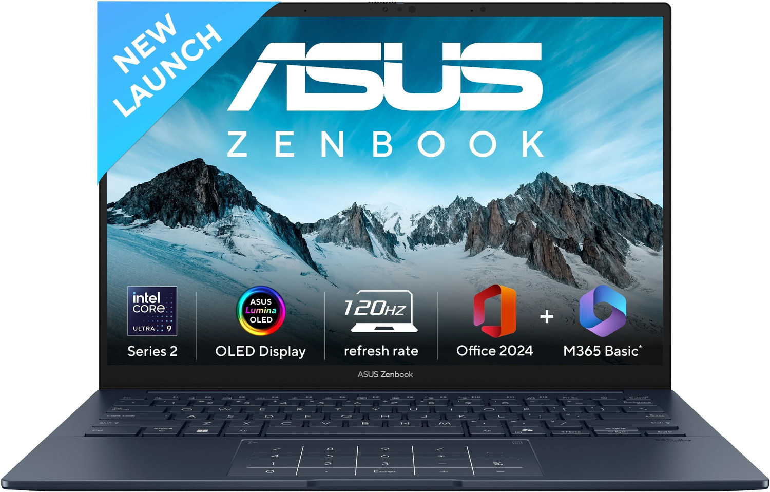 Image of ASUS Zenbook 14 OLED (2025) with Touch Screen, Backlit Keyboard, Full Metal Body, Intel Core Ultra 9 285H - (32 GB /1 TB SSD /Windows 11 Home) UX3405CA-PZ164WS Thin and Light Laptop