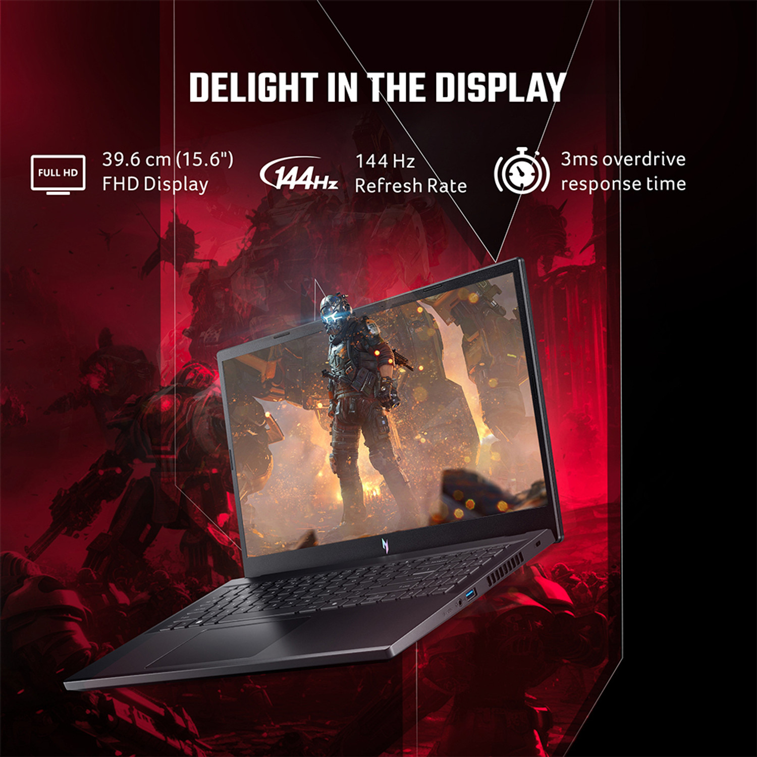 Image of Acer Nitro AMD Ryzen 5 Hexa Core 7535HS - (8 GB /512 GB SSD /Windows 11 Home /4 GB Graphics /NVIDIA GeForce RTX 2050) ANV15-41 Gaming Laptop