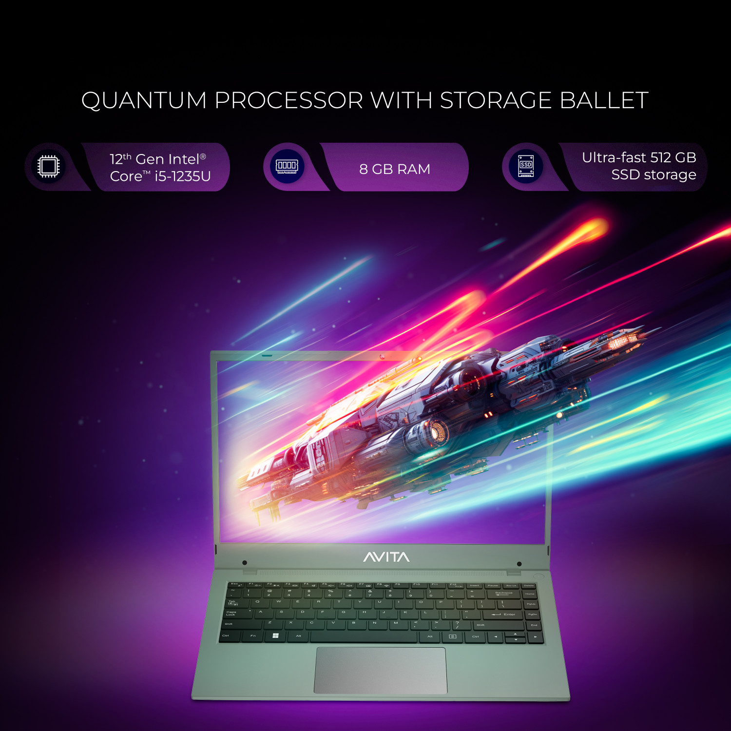 Image of Avita E Series Intel Core i5 12th Gen 1235U - (8 GB /512 GB SSD /Windows 11 Home) AM14A2INF56F-SLF Laptop