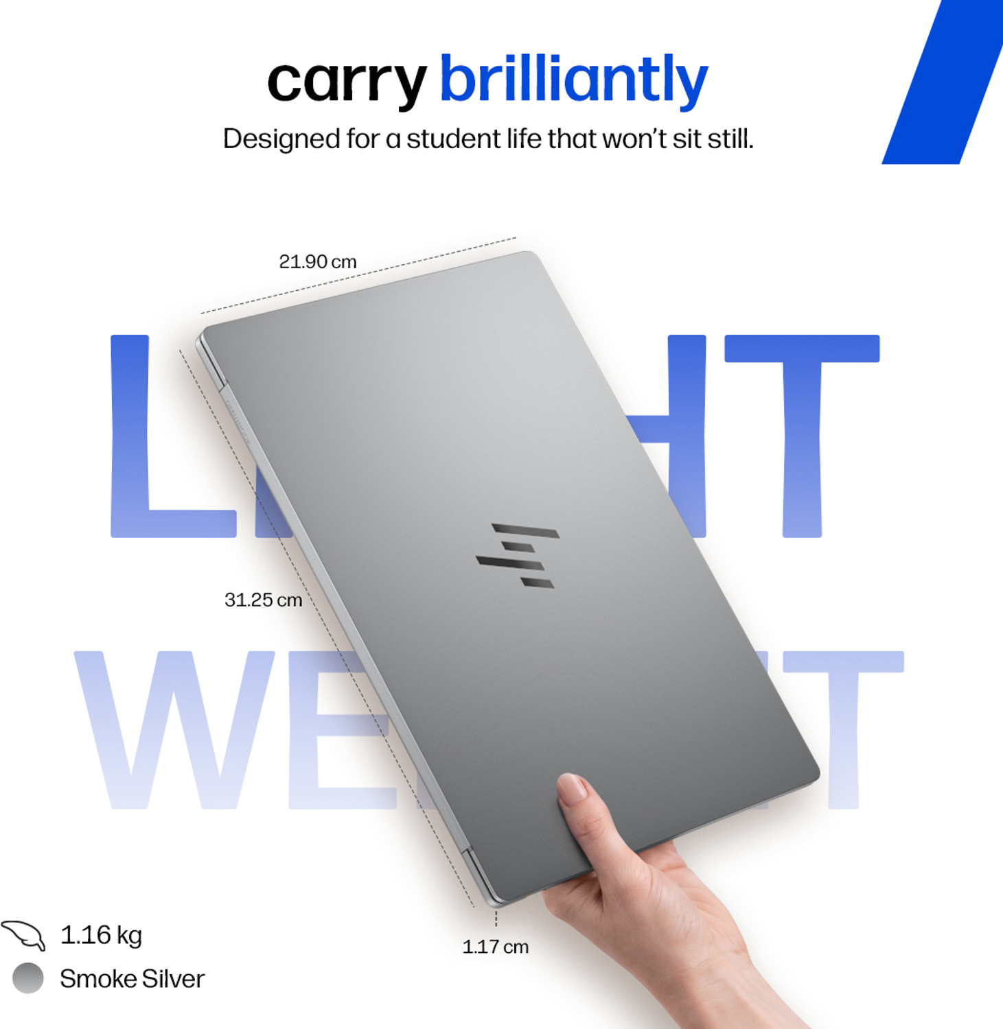 Image of HP Omnibook 5 2k OLED Intel Core 5 Series 3 320 - (8 GB /512 GB SSD /Windows 11 Home) 14-mh0017TU Laptop (14 inch, Smoke Silver Aluminum, 1.2 kg, With MS Office)