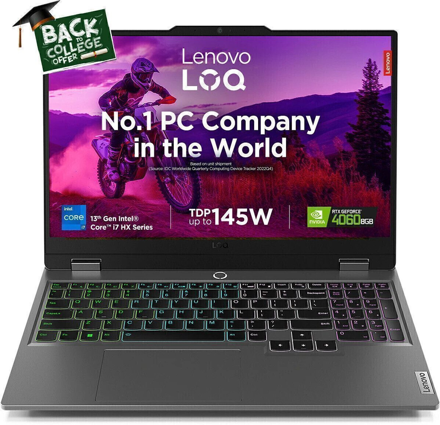 Image of Lenovo LOQ Intel Core i7 13th Gen 13650HX - (24 GB /512 GB SSD /Windows 11 Home /8 GB Graphics /NVIDIA GeForce RTX 4060) 15IRX9 Gaming Laptop