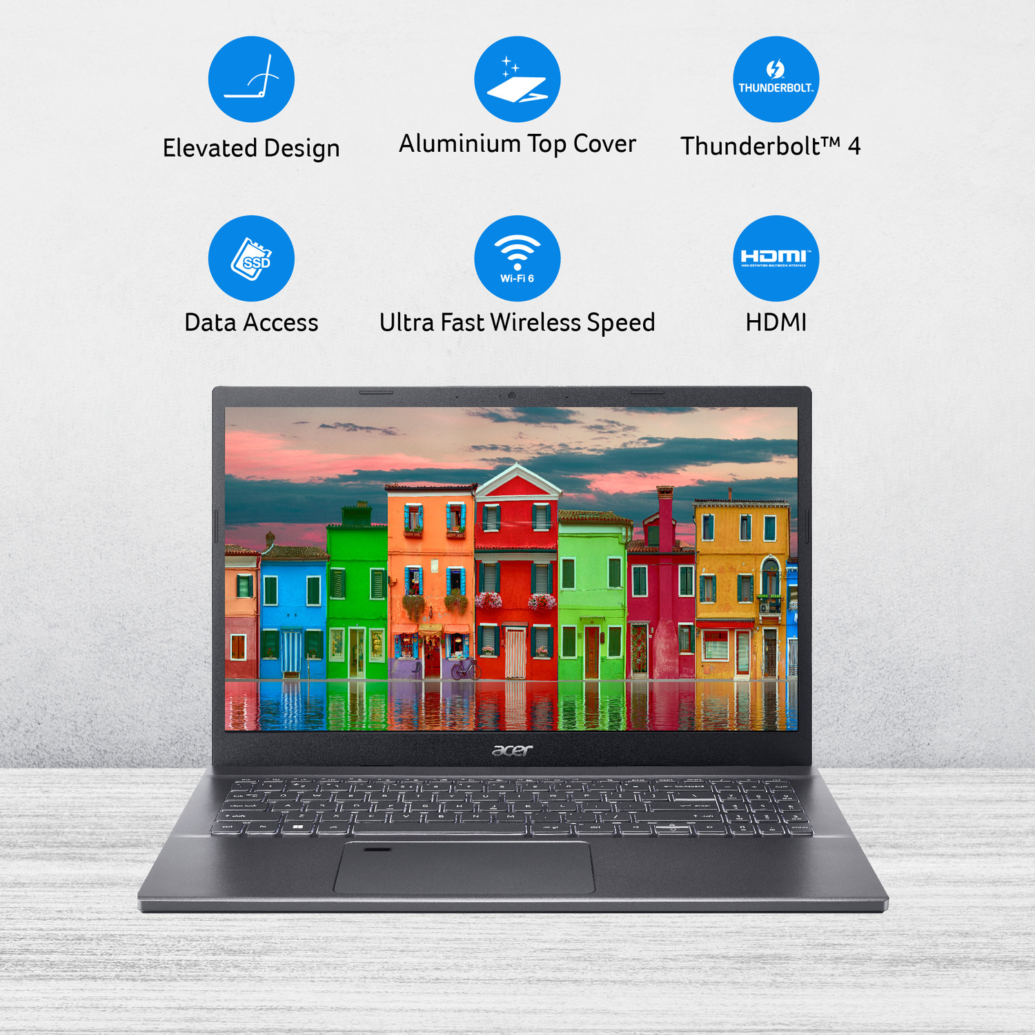 Image of Acer Aspire 5 Intel Core i5 12th Gen 1235U - (8 GB /512 GB SSD /Windows 11 Home) A515-57 Thin and Light Laptop