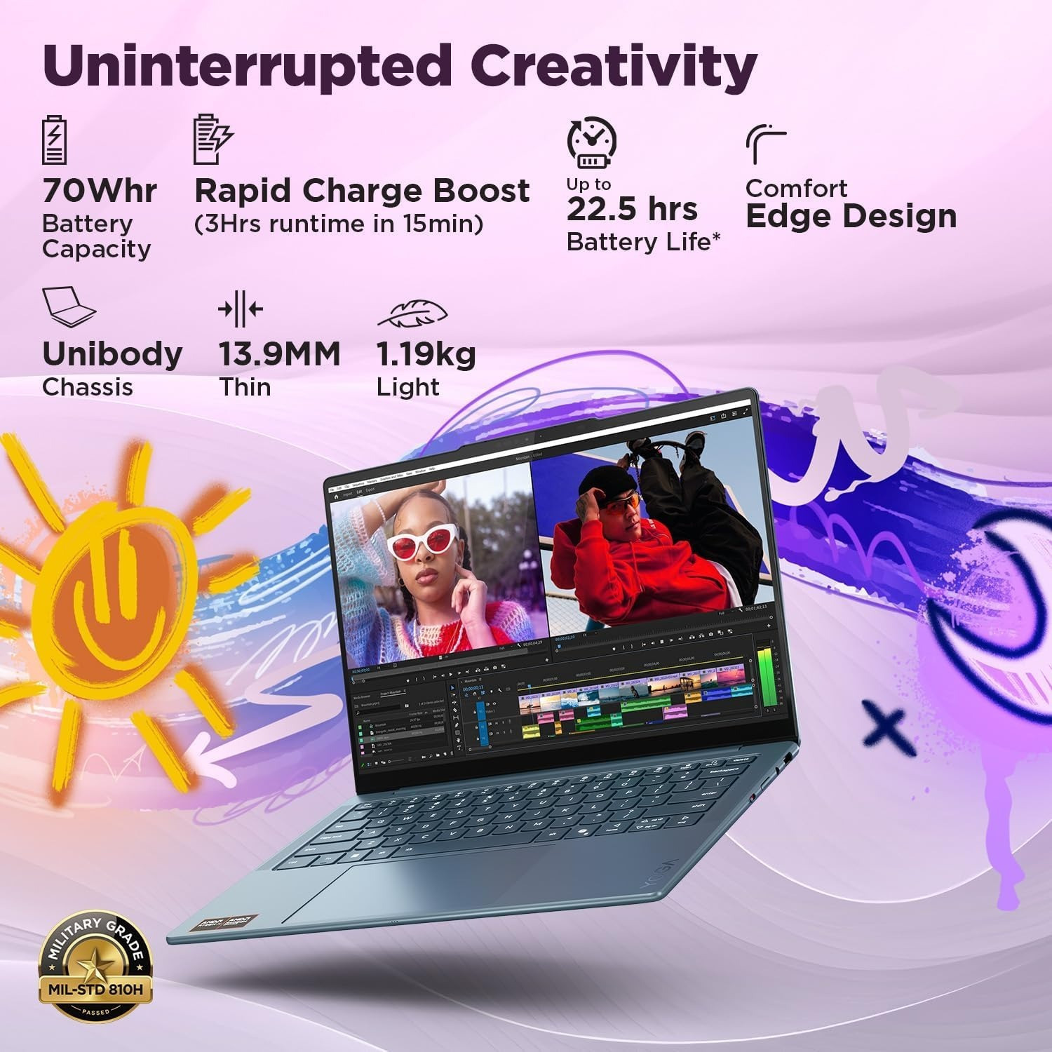 Image of Lenovo Intel Ryzen 7 Octa Core AI 7 350 - (32 GB /1 TB SSD /Windows 11 Home) 14akp10 Business Laptop