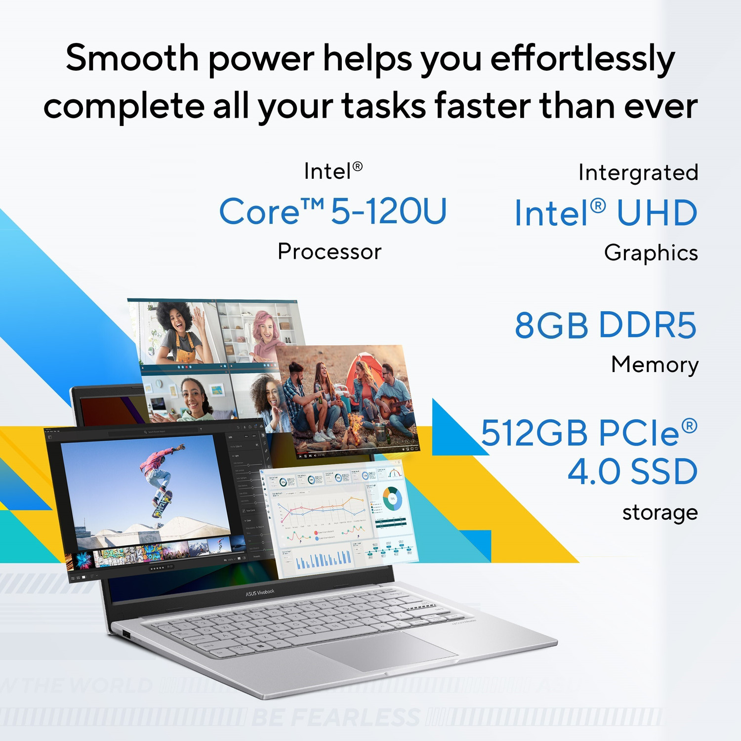 Image of ASUS Vivobook 14(i5 14th Gen) Intel Core 5 120U - (8 GB /512 GB SSD /Windows 11 Home) X1404VAP-EB1521WS Thin and Light Laptop