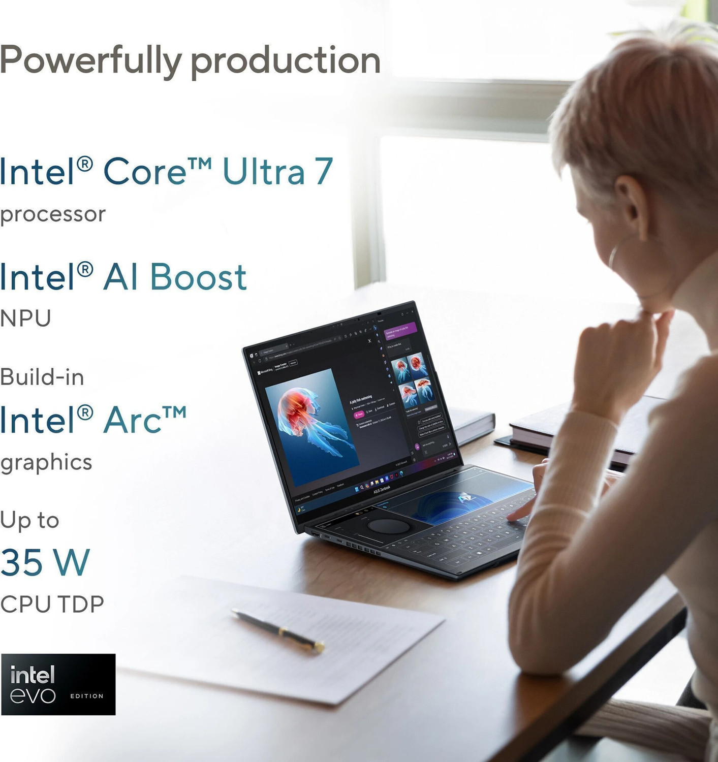 Image of ASUS Intel Core Ultra 7 Processor 255H Intel Core Ultra 7 2nd Gen - (32 GB /1 TB SSD /Windows 11 Home /16 GB Graphics) UX8406CA-QL297WS Laptop
