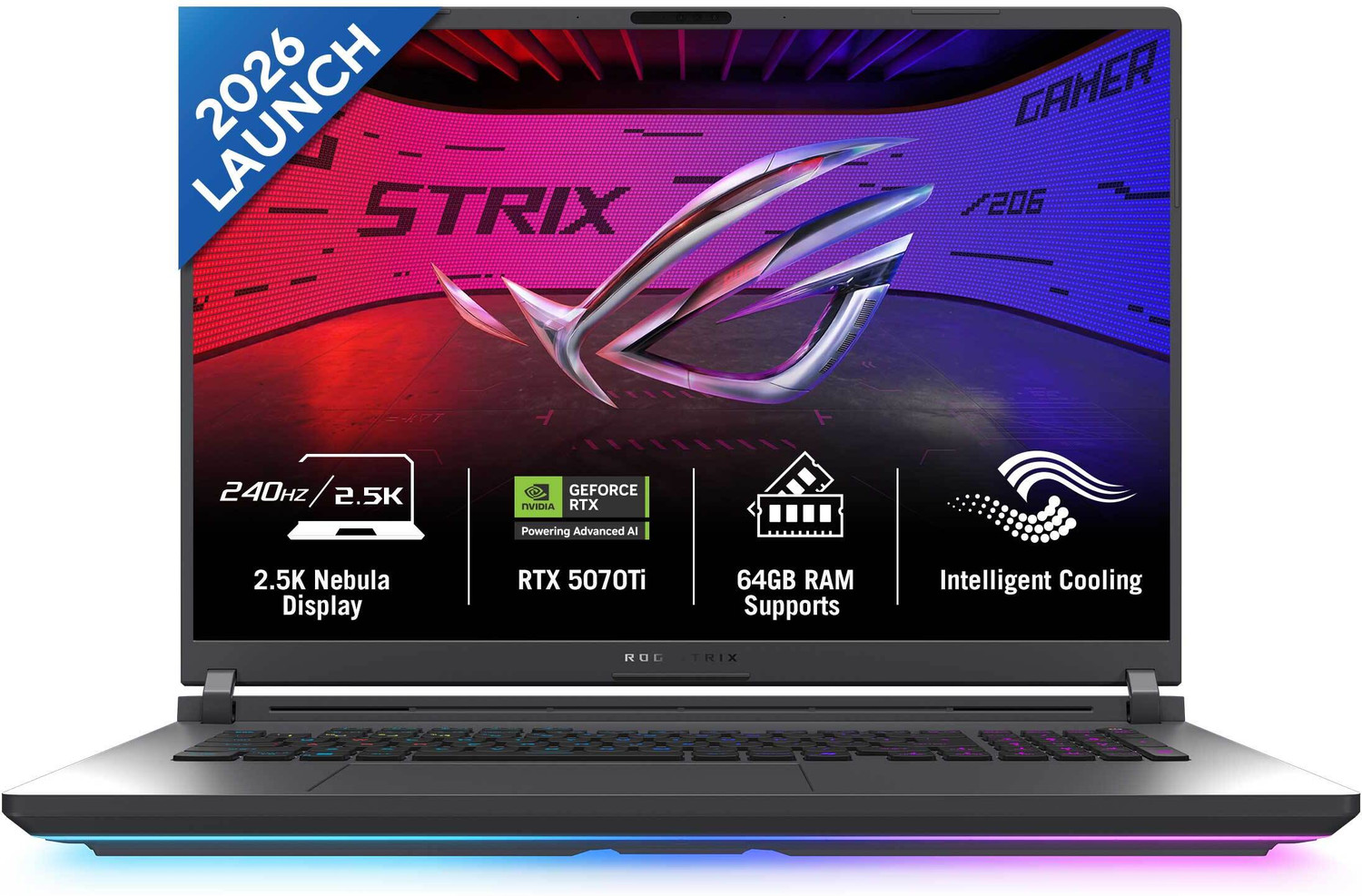 Image of ASUS ROG Strix G18 (2026) Intel Core Ultra 9 290HX - (32 GB /1 TB SSD /Windows 11 Home /12 GB Graphics /NVIDIA GeForce RTX 5070 Ti /300 Hz) G815LR-TT292WS Gaming Laptop