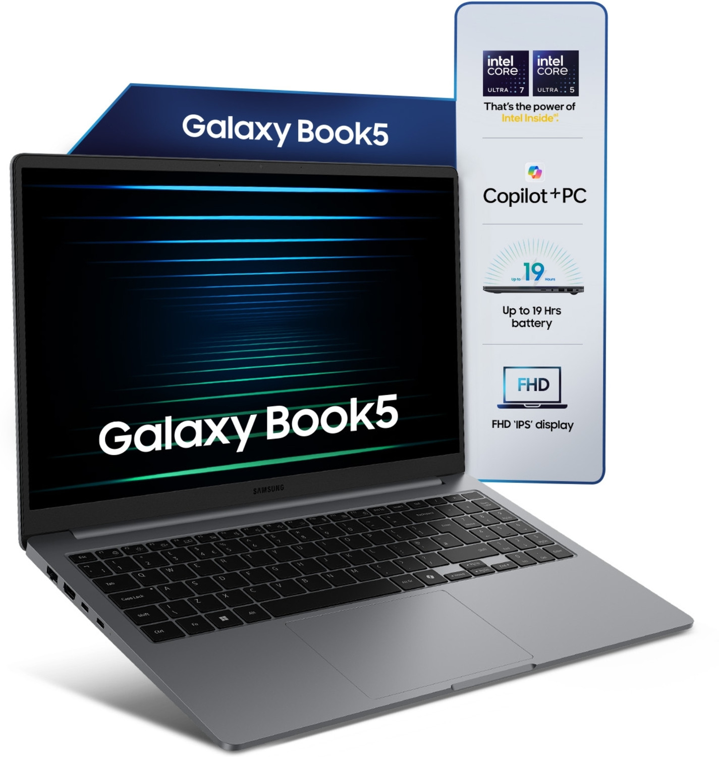 Image of Samsung Galaxy Book5 AI Metal Intel Core Ultra 7 255U - (16 GB /1 TB SSD /Windows 11 Home) NP750XHD Thin and Light Laptop