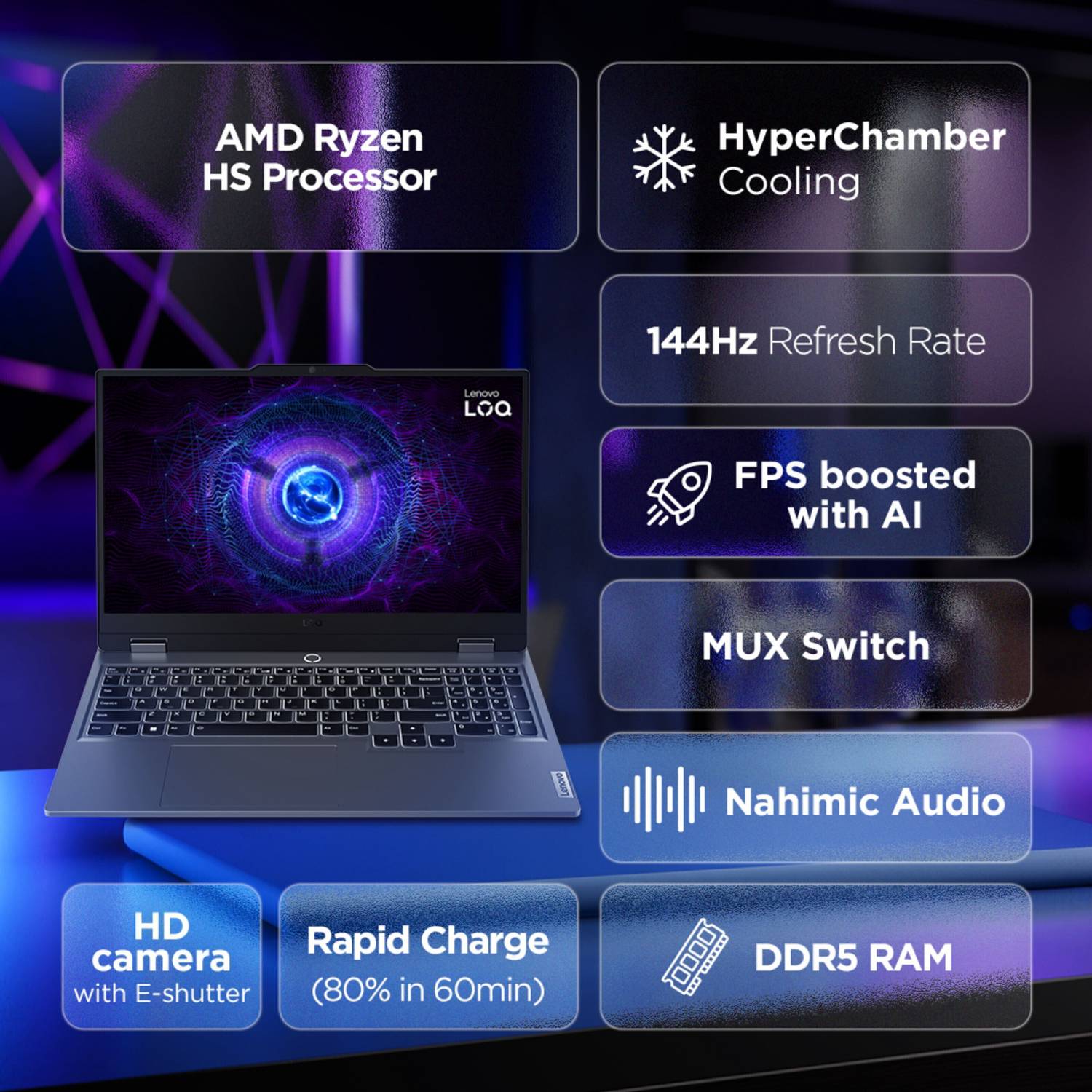 Lenovo LOQ 15ARP9 Gaming Laptop AMD Ryzen 7 24GB 512GB SSD - Image 2