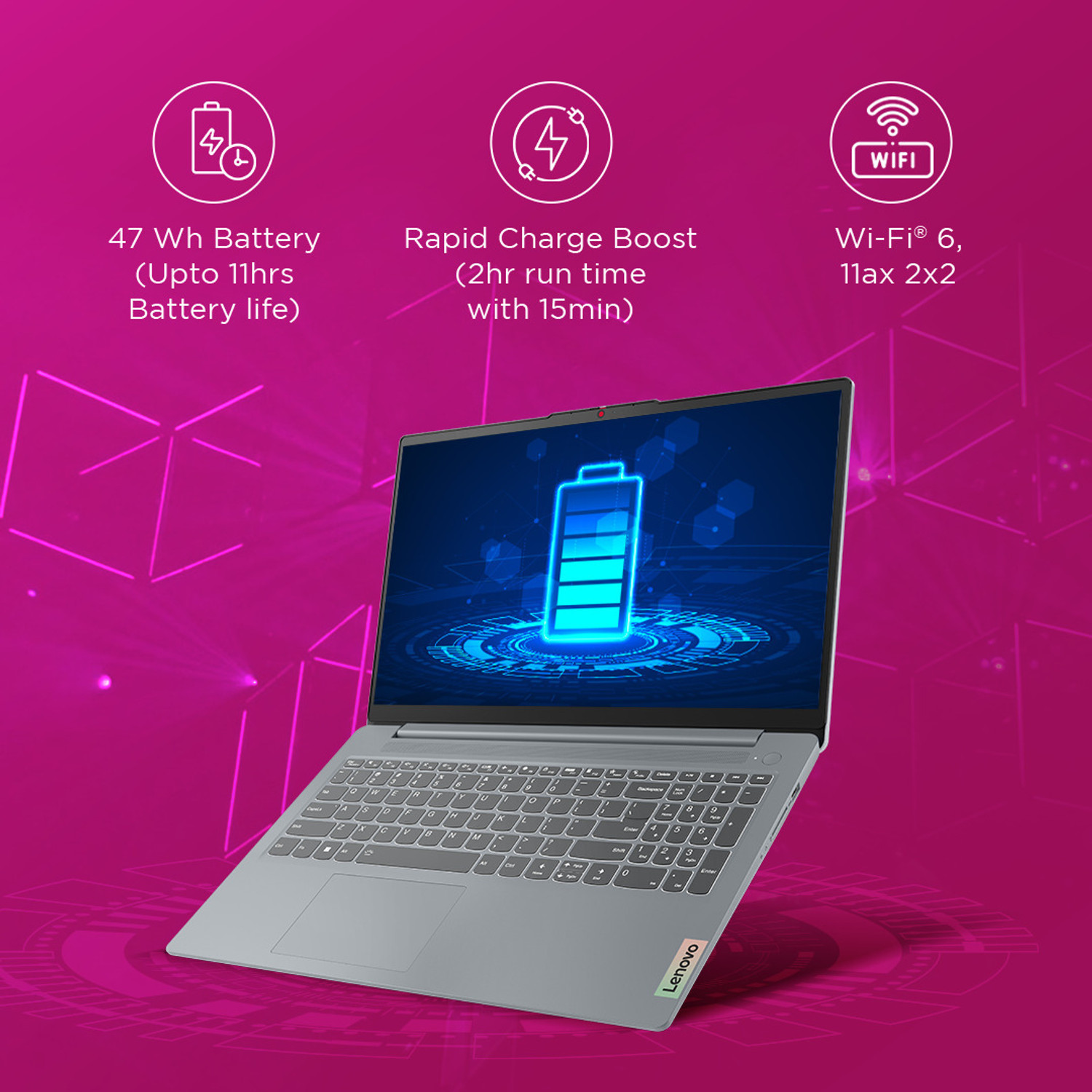 Image of Lenovo IdeaPad Slim 3 Intel Core i3 13th Gen 1315U - (8 GB /512 GB SSD /Windows 11 Home) IdeaPad Slim 3 15IRU8 Thin and Light Laptop