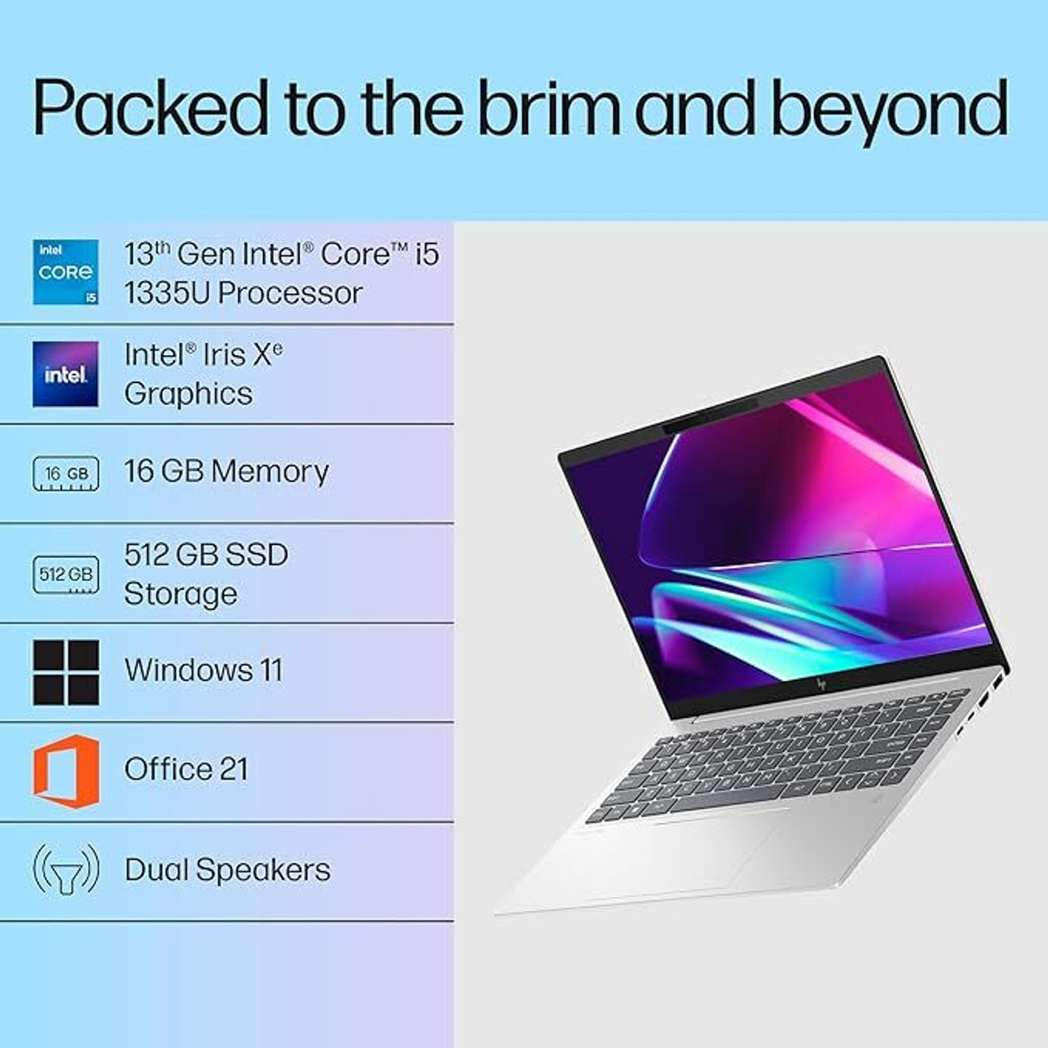 Image of HP Pavilion Plus Intel Core i5 13th Gen 1335U - (16 GB /512 GB SSD /Windows 11 Home) 14-ew0116TU Thin and Light Laptop