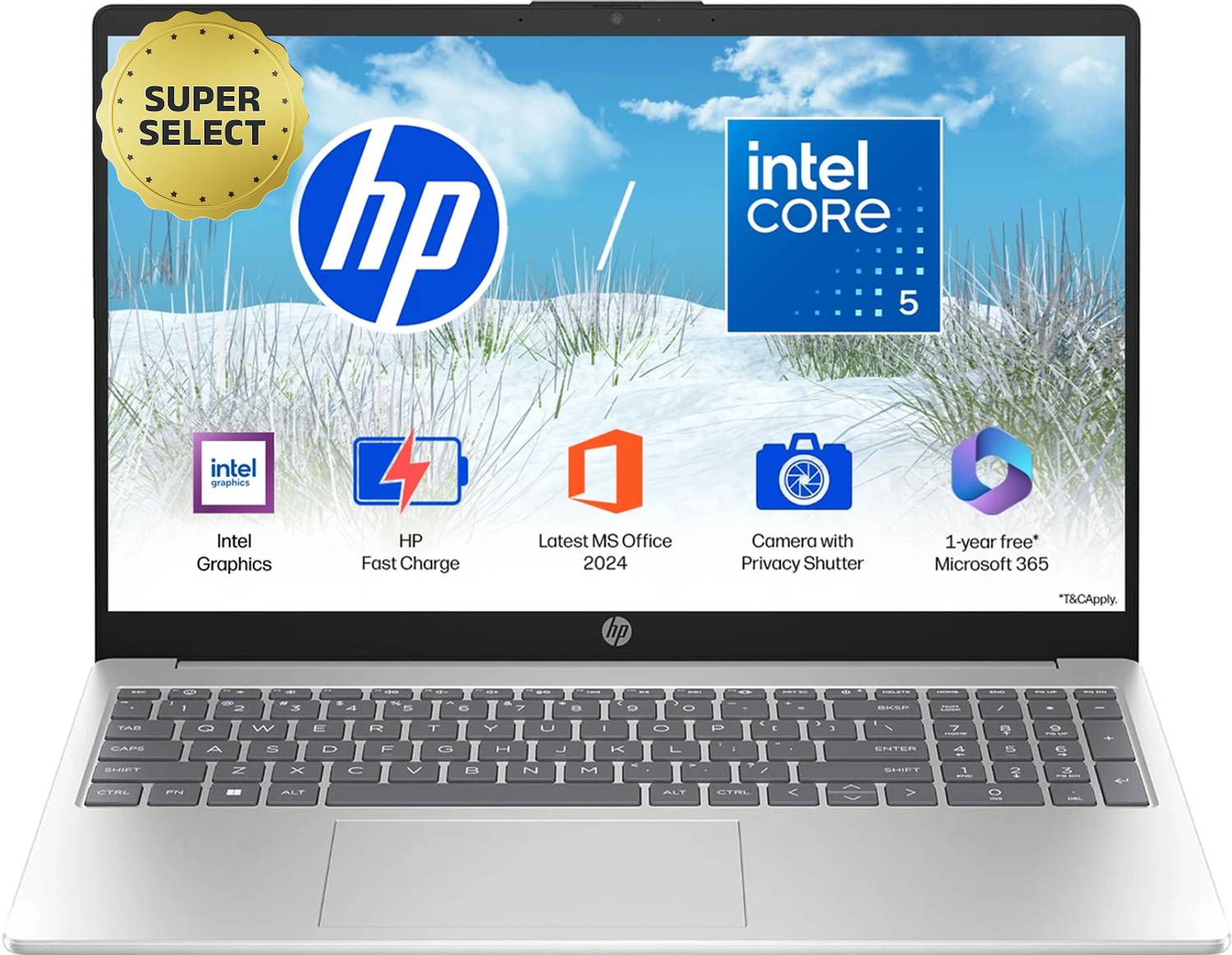 HP 15 Intel Core 5 120U 24GB 512GB SSD Laptop - Image 1