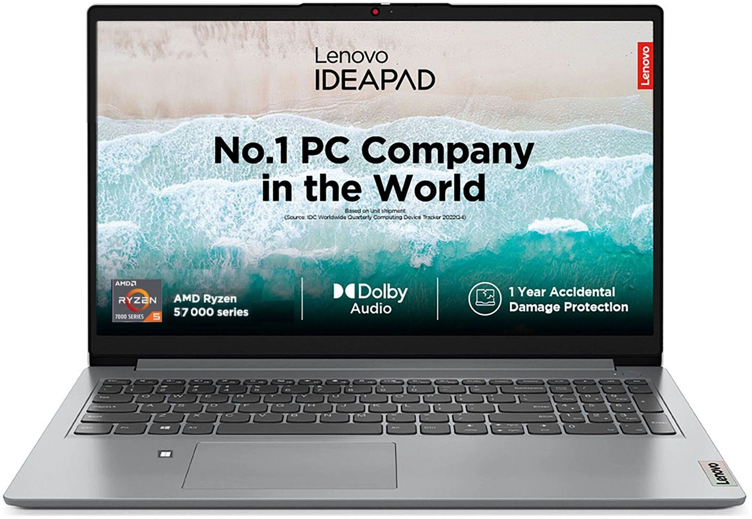 Image of Lenovo AMD Ryzen 5 Quad Core - (8 GB /512 GB SSD /Windows 11 Home) 15AMN7 Thin and Light Laptop