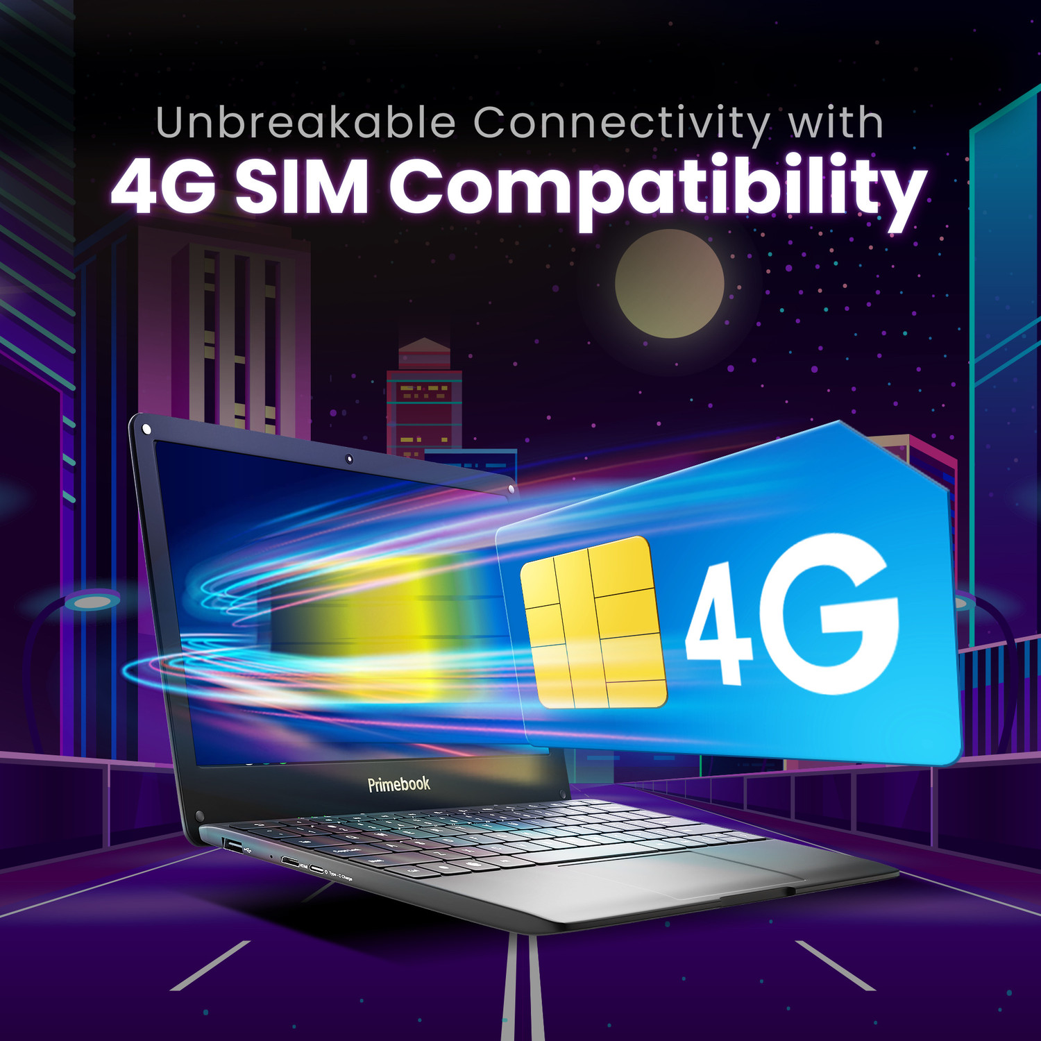 Image of Primebook 4G Android based MediaTek MT8788 - (4 GB /64 GB EMMC Storage /Prime OS) 4G Thin and Light Laptop with inbuilt 4G LTE