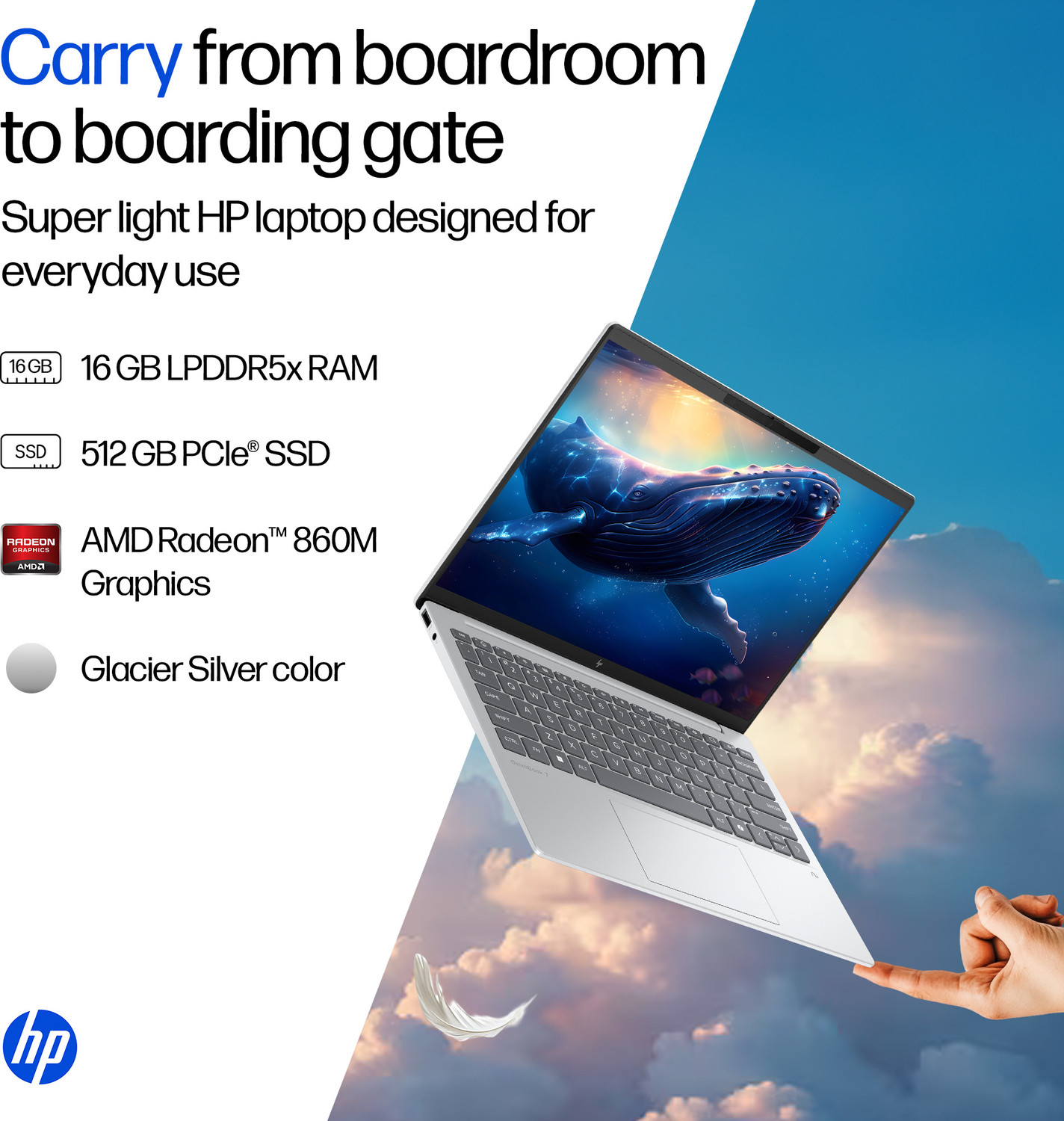 Image of HP OmniBook 7 Aero (Previously Pavilion) AMD Ryzen AI 7 Octa Core AI 7 350 - (16 GB /512 GB SSD /Windows 11 Home) 13-bg1456AU Thin and Light Laptop