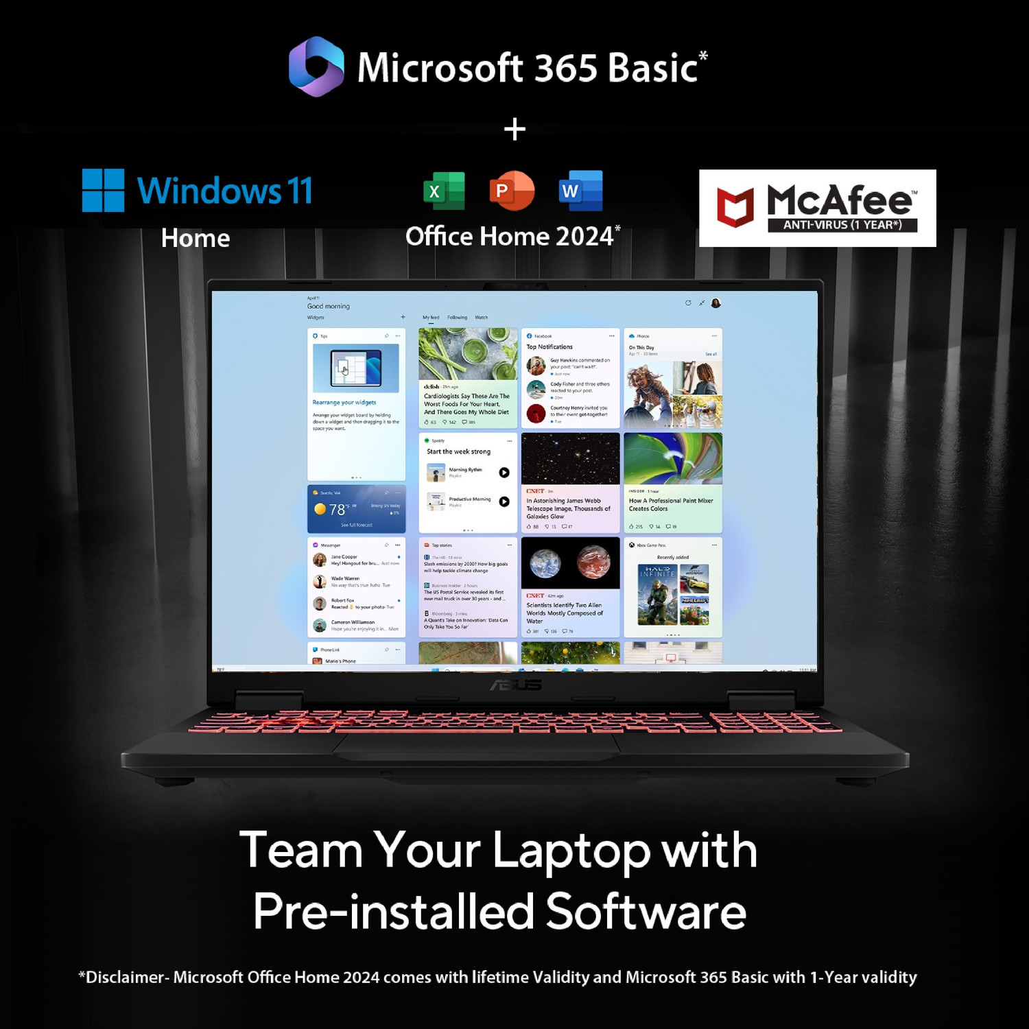 Image of ASUS TUF Gaming A16 (2025) with Office 2024 + M365 Basic* AMD Ryzen 9 16 Core 8940HX - (16 GB /1 TB SSD /Windows 11 Home /8 GB Graphics /NVIDIA GeForce RTX 5070 /165 Hz) FA608PP-QT014WS Gaming Laptop