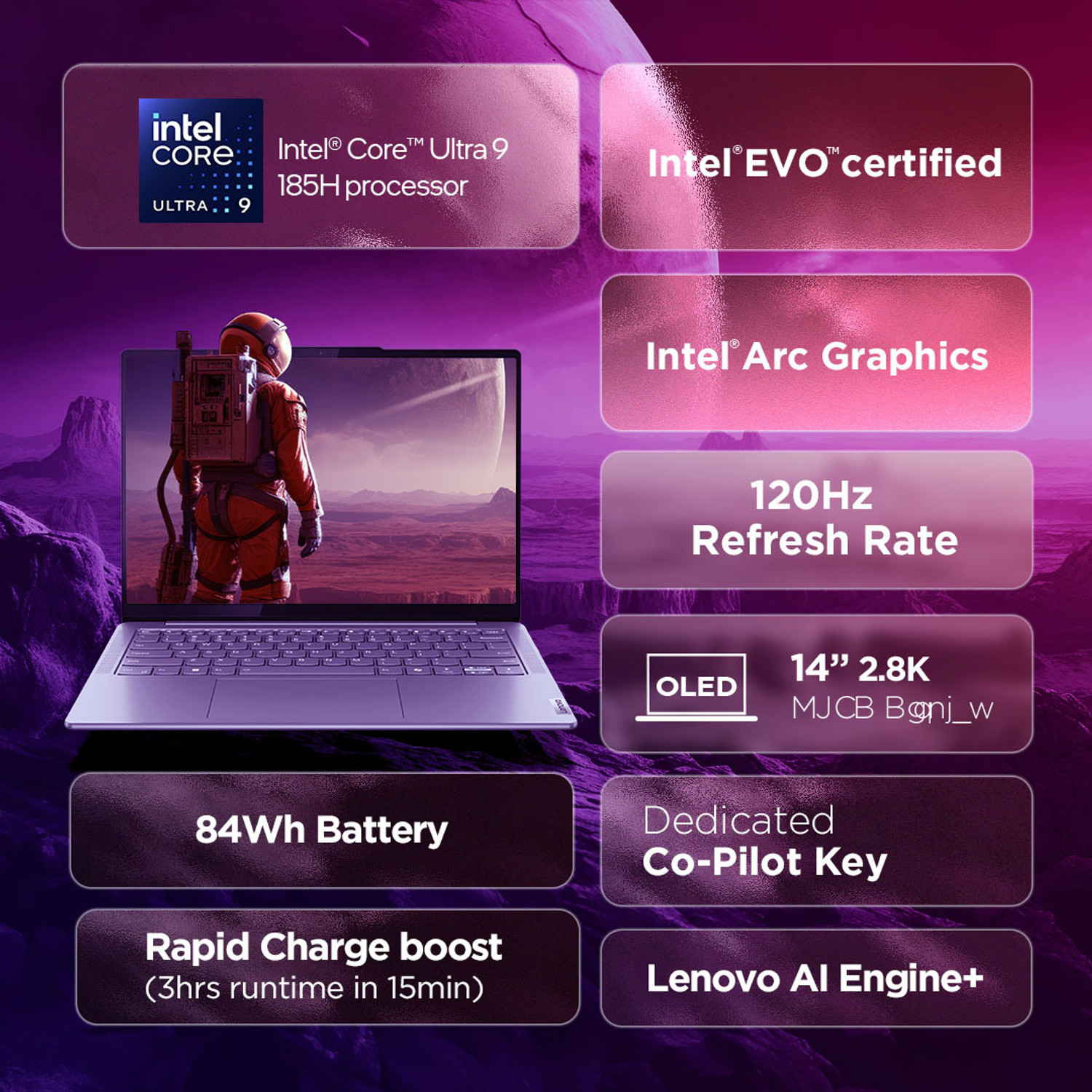 Image of Lenovo Yoga Slim 7 Ultra 9 185H WUXGA OLED with 1Yr ADP Intel Core Ultra 9 185H - (32 GB /1 TB SSD /Windows 11 Home) Yoga Slim 7 14IMH9 Thin and Light Laptop