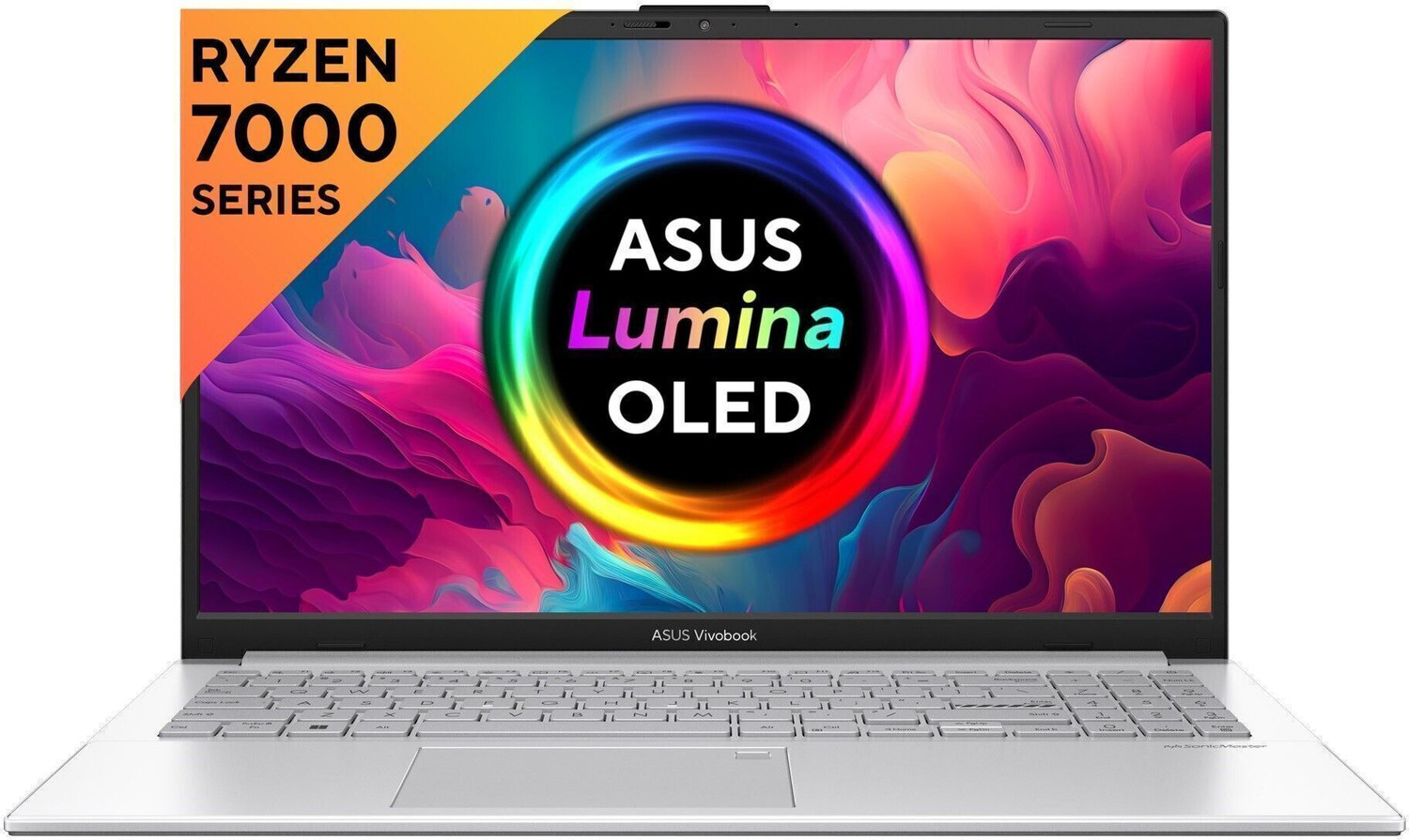 Image of ASUS Vivobook Go 15 OLED, with Backlit Keyboard, AMD Ryzen 5 Quad Core 7520U - (8 GB /512 GB SSD /Windows 11 Home) E1504FA-LK521WS Thin and Light Laptop