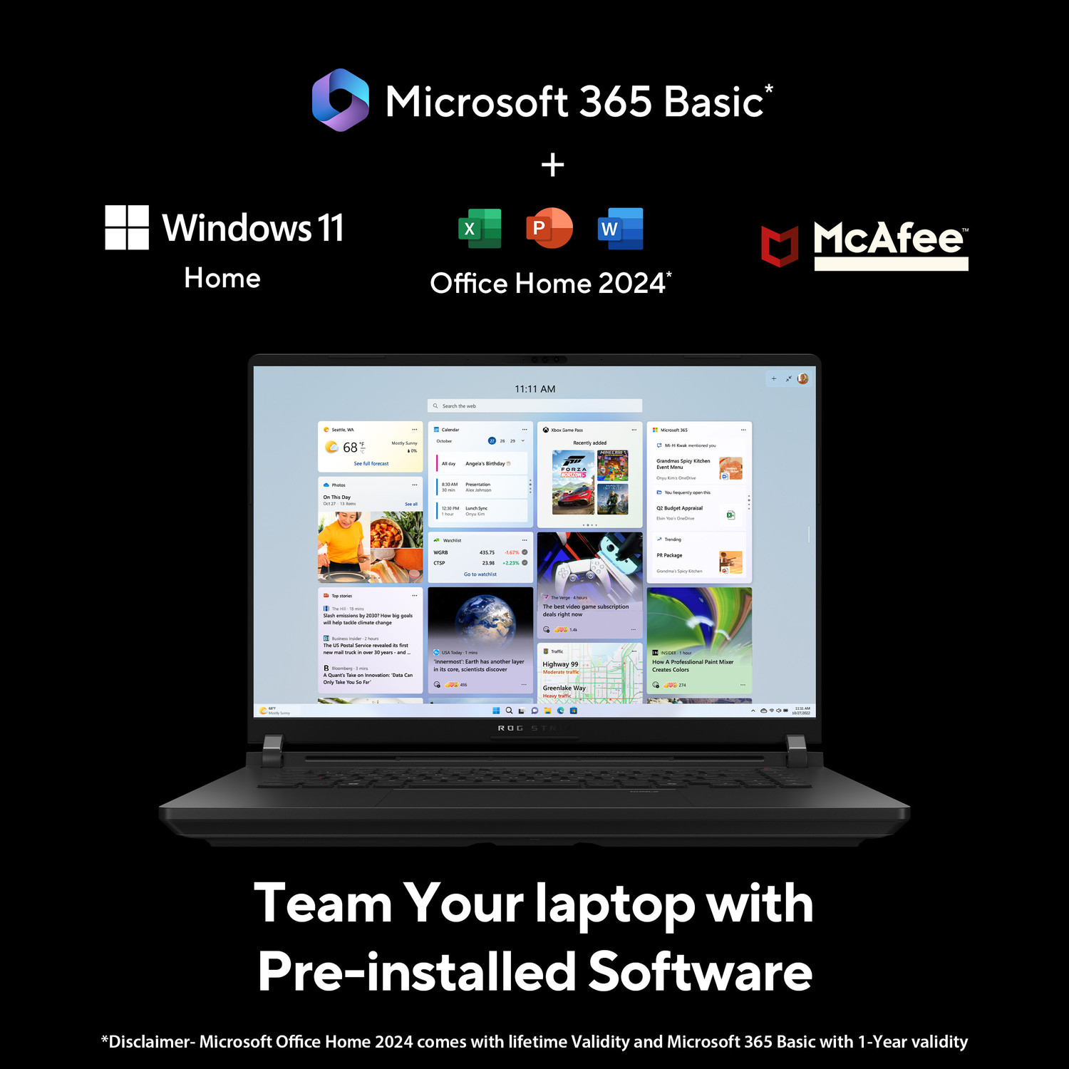 Image of ASUS ROG Strix SCAR 16 (2025) with Office 2024 + M365 Basic* Intel Core Ultra 9 275HX - (32 GB /2 TB SSD /Windows 11 Home /16 GB Graphics /NVIDIA GeForce RTX 5080 /240 Hz /175 W) G635LW-RW157WS Gaming Laptop
