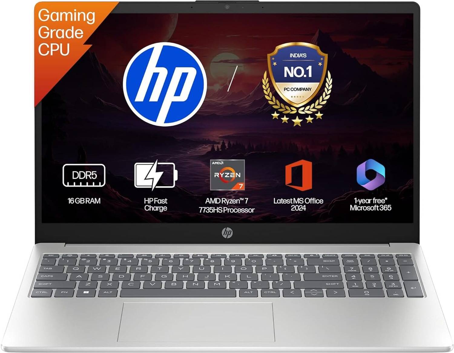 HP 15 AMD Ryzen 7 7735HS Laptop - Image 1