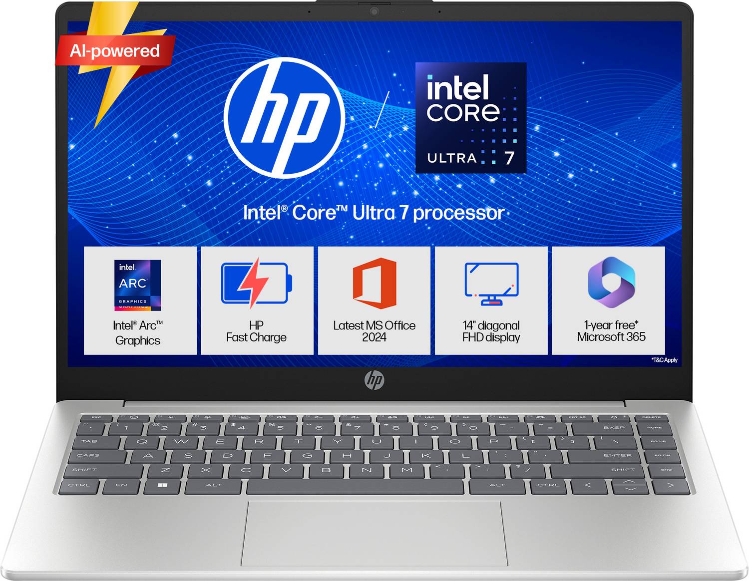 HP 14 AI PC Intel Core Ultra 7 155H - (24 GB/1 TB SSD/Windows 11 Home) 14-ep1181TU Thin and Light Laptop