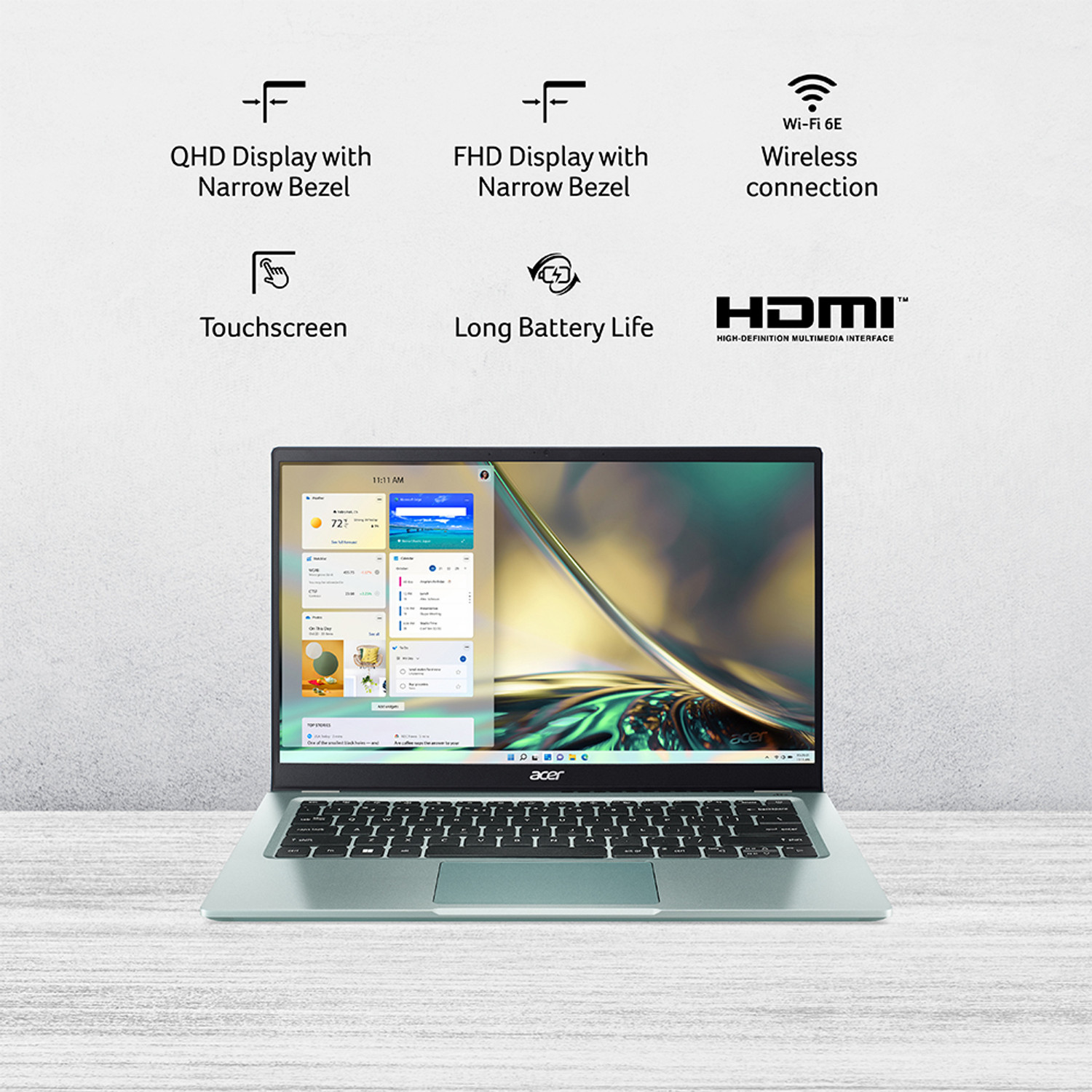 Image of Acer Swift 3 Intel EVO Intel Core i5 12th Gen 1240P - (8 GB /512 GB SSD /Windows 11 Home) SF314-512-52PP Thin and Light Laptop