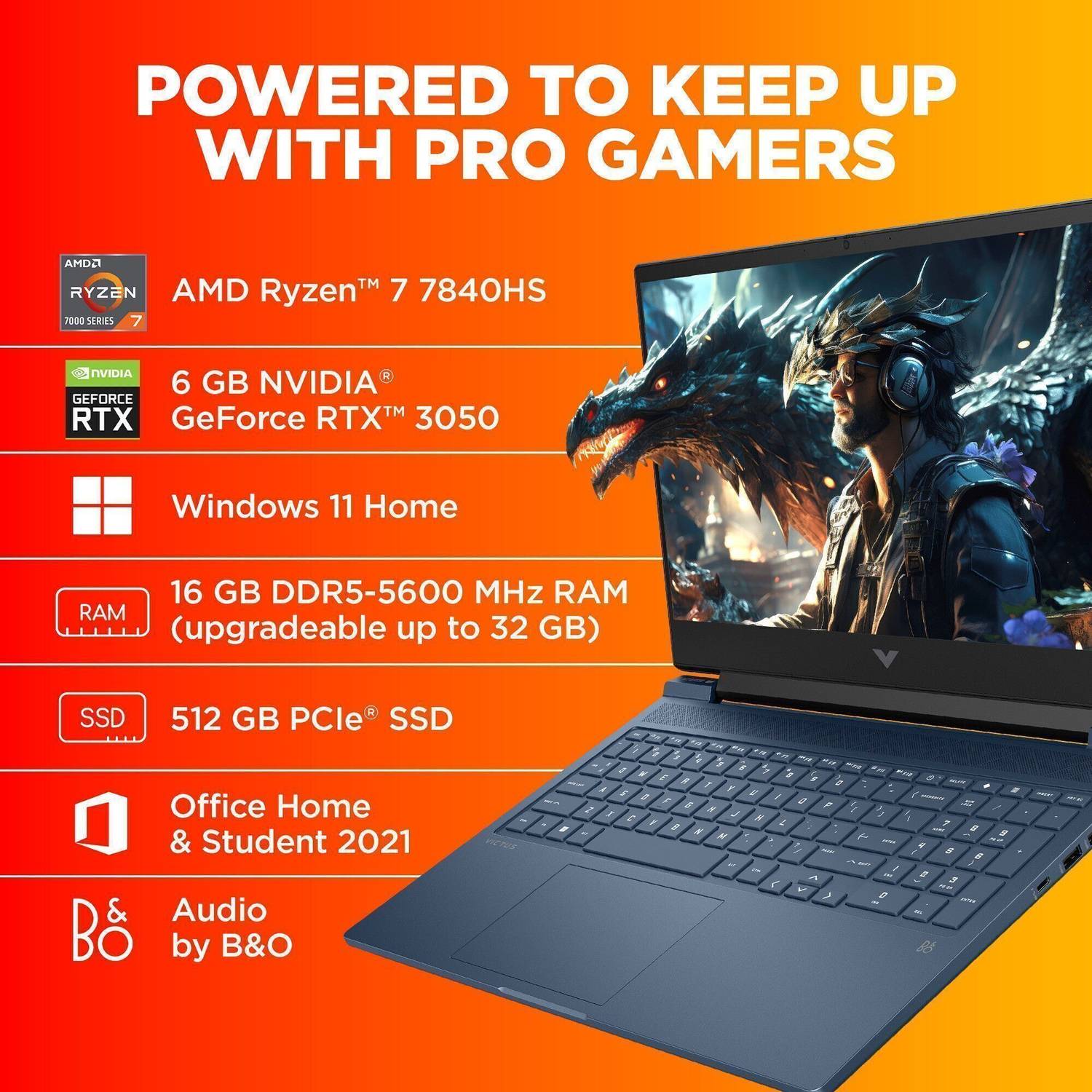 HP Victus 16-s0095AX AMD Ryzen 7 7840HS Gaming Laptop - Image 3