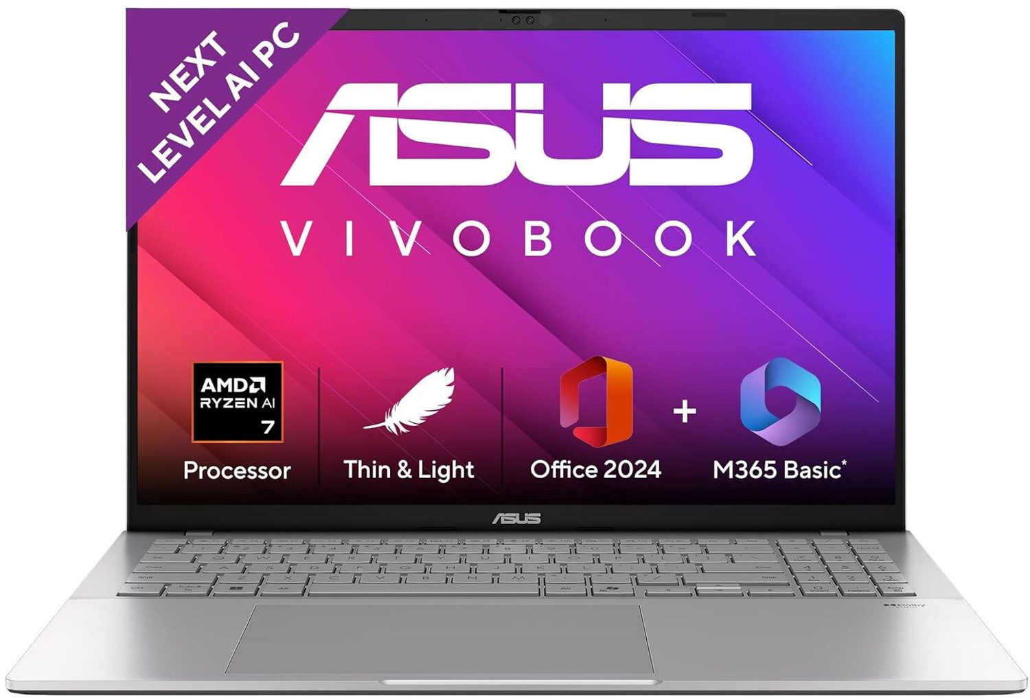 Image of ASUS AMD RYZEN AI 7 445 AMD Ryzen 7 Hexa Core - (16 GB /1 TB SSD /Windows 11 Home) M3607GA-SH050WS Laptop