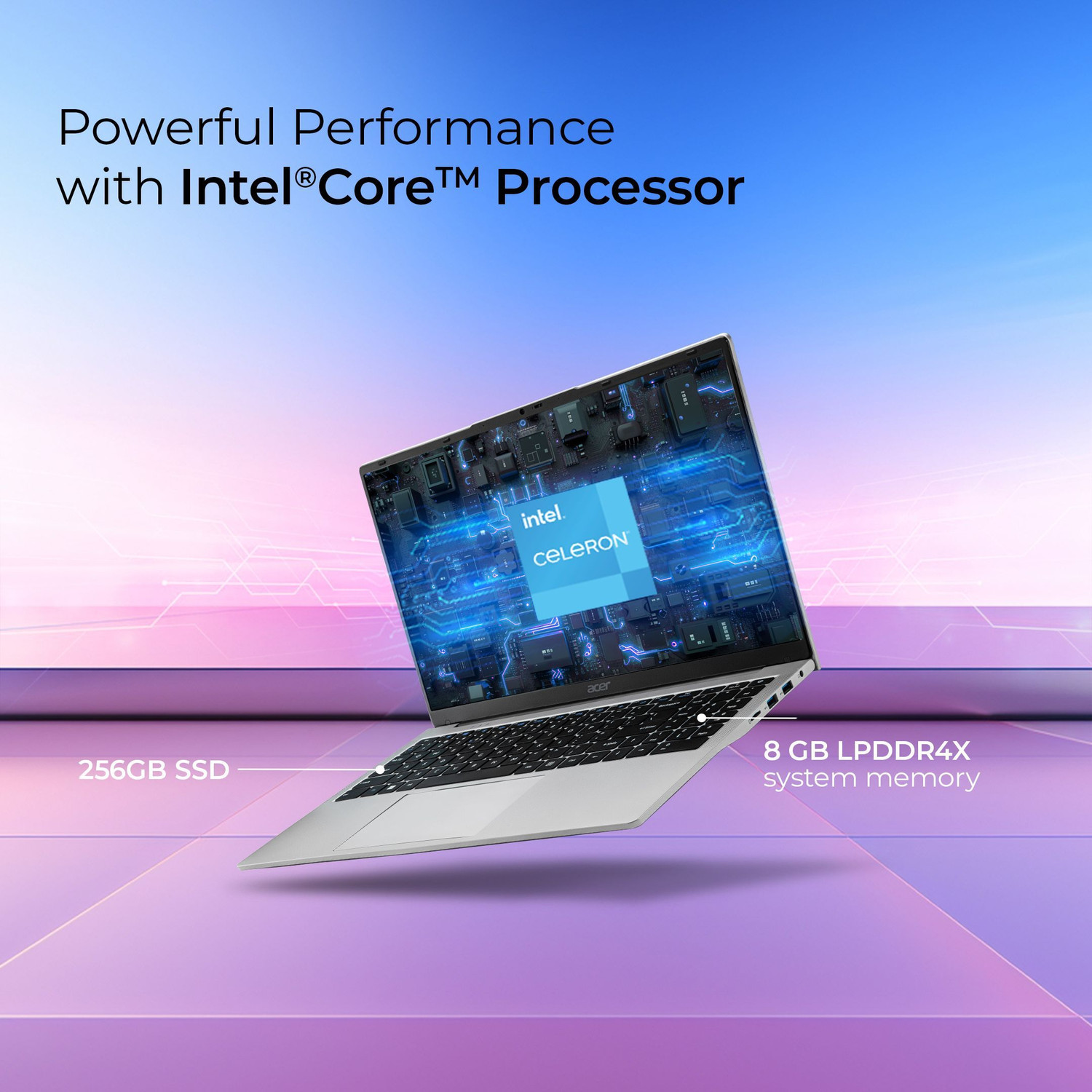Image of Acer Aspire 3 Intel Celeron Dual Core - (8 GB /256 GB SSD /Windows 11 Home) A325-45 Thin and Light Laptop