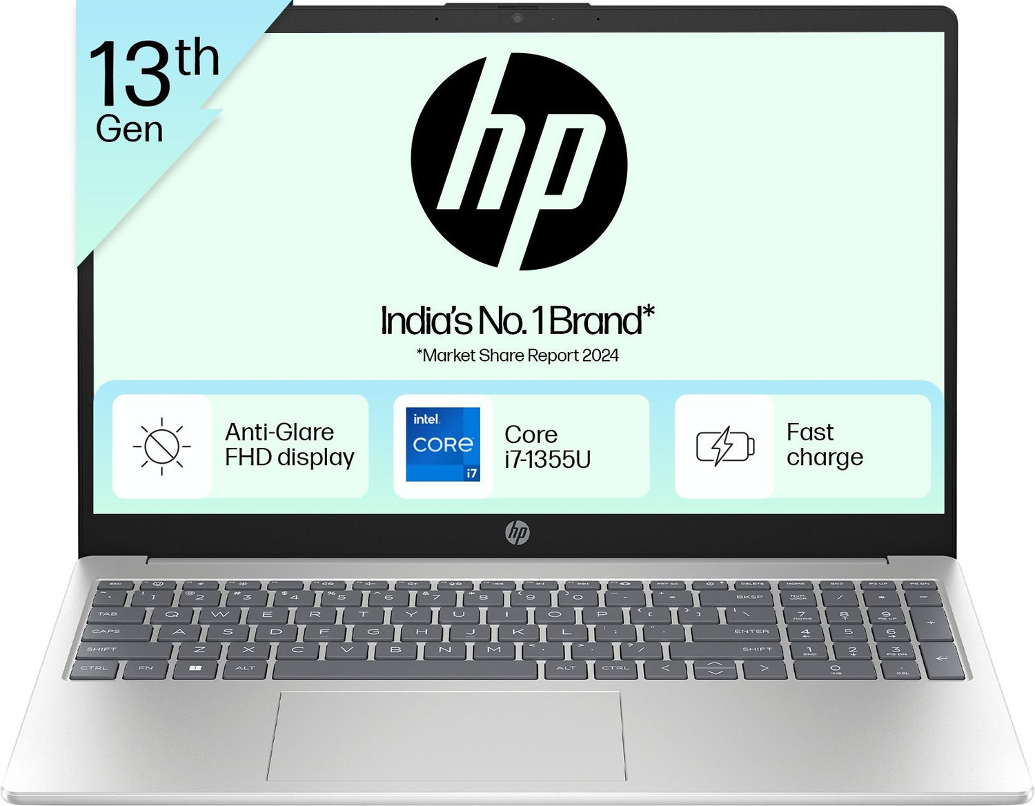 Image of HP Intel Core i7 13th Gen 1355U - (16 GB /512 GB SSD /Windows 11 Home) 15-fd0515TU Thin and Light Laptop