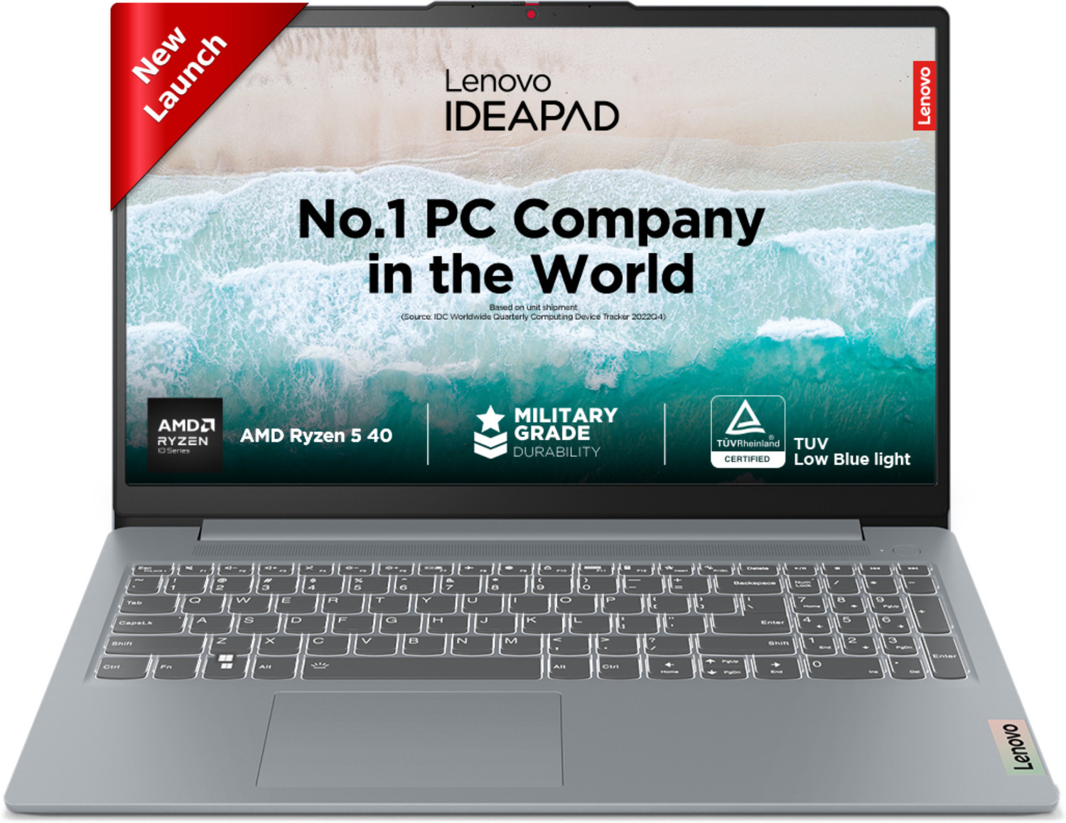 Image of Lenovo IdeaPad Slim 3 with 1Year ADP AMD Ryzen 5 40 - (16 GB /512 GB SSD /Windows 11 Home) 15AMN8 Laptop
