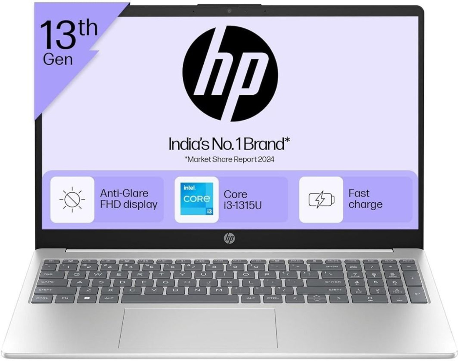 Image of HP 15 (i3 14th Gen) Intel Core 3 13th Gen 1315U - (8 GB /512 GB SSD /Windows 11 Home) 15-fd0186TU Thin and Light Laptop