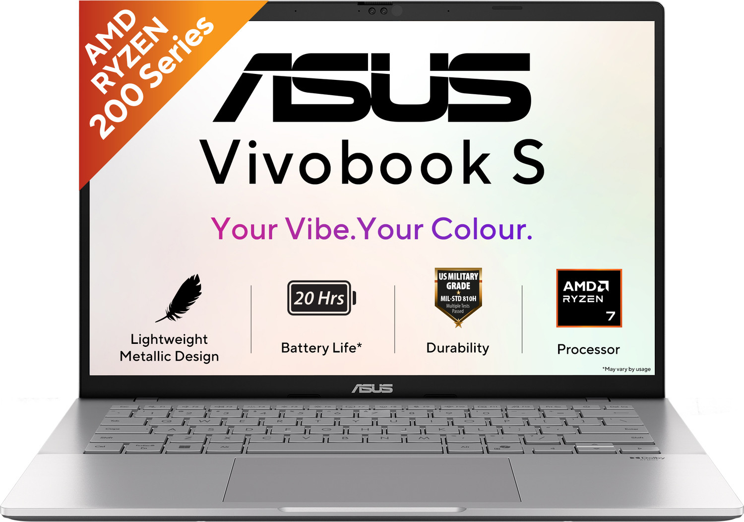 Image of ASUS Vivobook S14 (2026) with Office 2024 + M365 Basic*, AI PC NPU up to 16TOPS AMD Ryzen 7 260 - (16 GB /1 TB SSD /Windows 11 Home) M3407HA-LY751WS Thin and Light Laptop