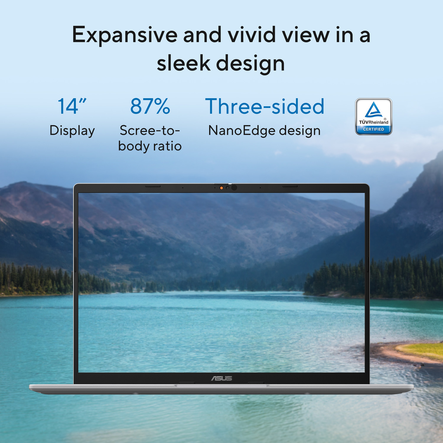 Image of ASUS Vivobook 14 (2026) AI PC with Office 2024 + M365 Basic*, Copilot+ PC Intel Core Ultra 5 Series 3 325 - (16 GB /512 GB SSD /Windows 11 Home) X1407AA-LY029WS Thin and Light Laptop