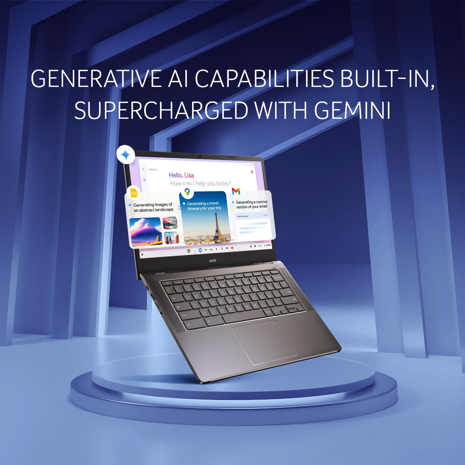 Image of Acer Chromebook Plus Google AI Intel Core i3 N305 - (8 GB /256 GB SSD /Chrome OS) CB514-4H-39T7 Chromebook