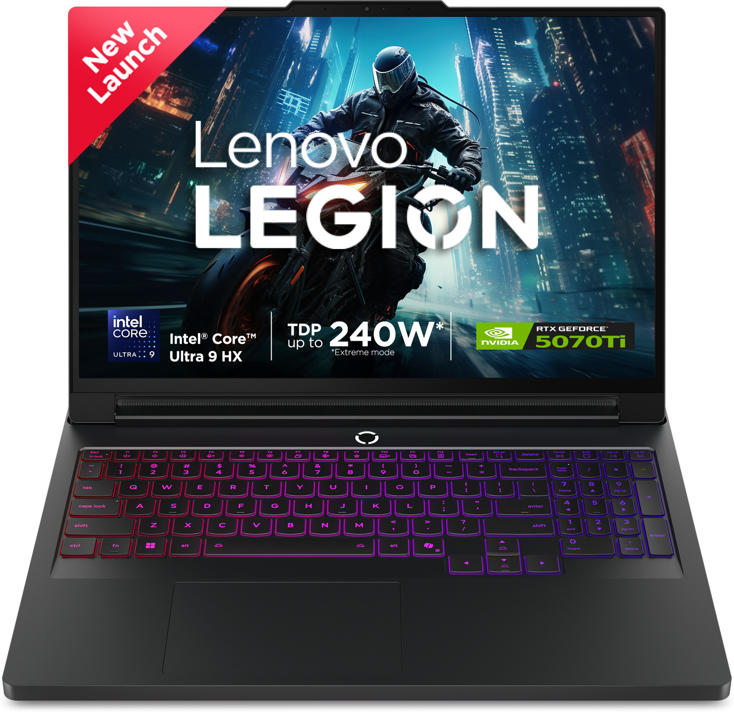 Image of Lenovo Legion Pro 7 WQXGA OLED Intel Core Ultra 9 275HX - (32 GB /1 TB SSD /Windows 11 Home /NVIDIA GeForce RTX 5080) Legion Pro 7 16IAX10H Gaming Laptop