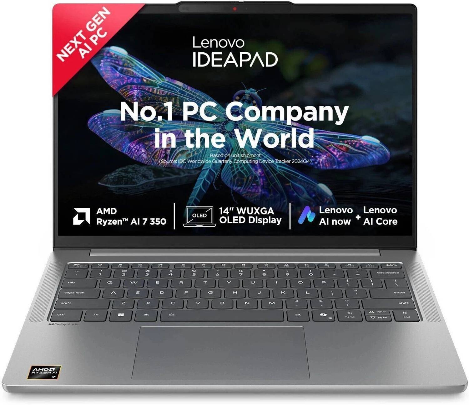 Lenovo IdeaPad Slim 5 WUXGA OLED Copilot+PC Full Metal Body AMD Ryzen AI 7 Octa Core AI 7 350 - (24 GB/1 TB SSD/Windows 11 Home) IdeaPad Slim 5 14AKP10 Thin and Light Laptop - Image 1