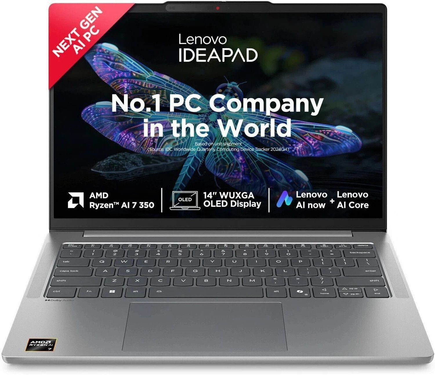 Image of Lenovo IdeaPad Slim 5 WUXGA OLED Copilot+PC Full Metal Body AMD Ryzen AI 7 Octa Core AI 7 350 - (24 GB /1 TB SSD /Windows 11 Home) IdeaPad Slim 5 14AKP10 Thin and Light Laptop