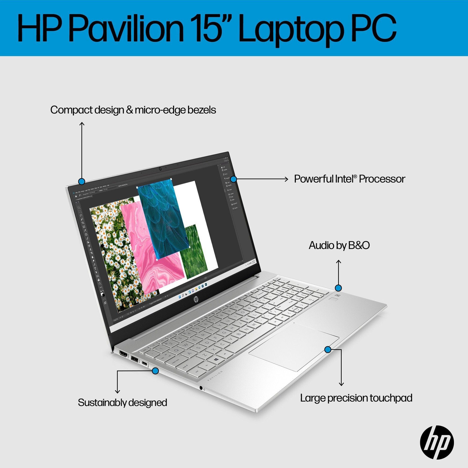 Image of HP Pavilion Intel Core i5 12th Gen 1240P - (8 GB /512 GB SSD /Windows 11 Home) 15-EG2009TU Thin and Light Laptop