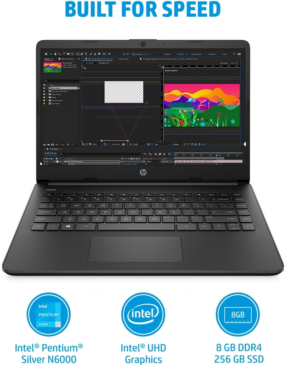 Image of HP 14s Intel Pentium Quad Core N6000 - (8 GB /256 GB SSD /Windows 11 Home) 14s-dq3033tu Thin and Light Laptop
