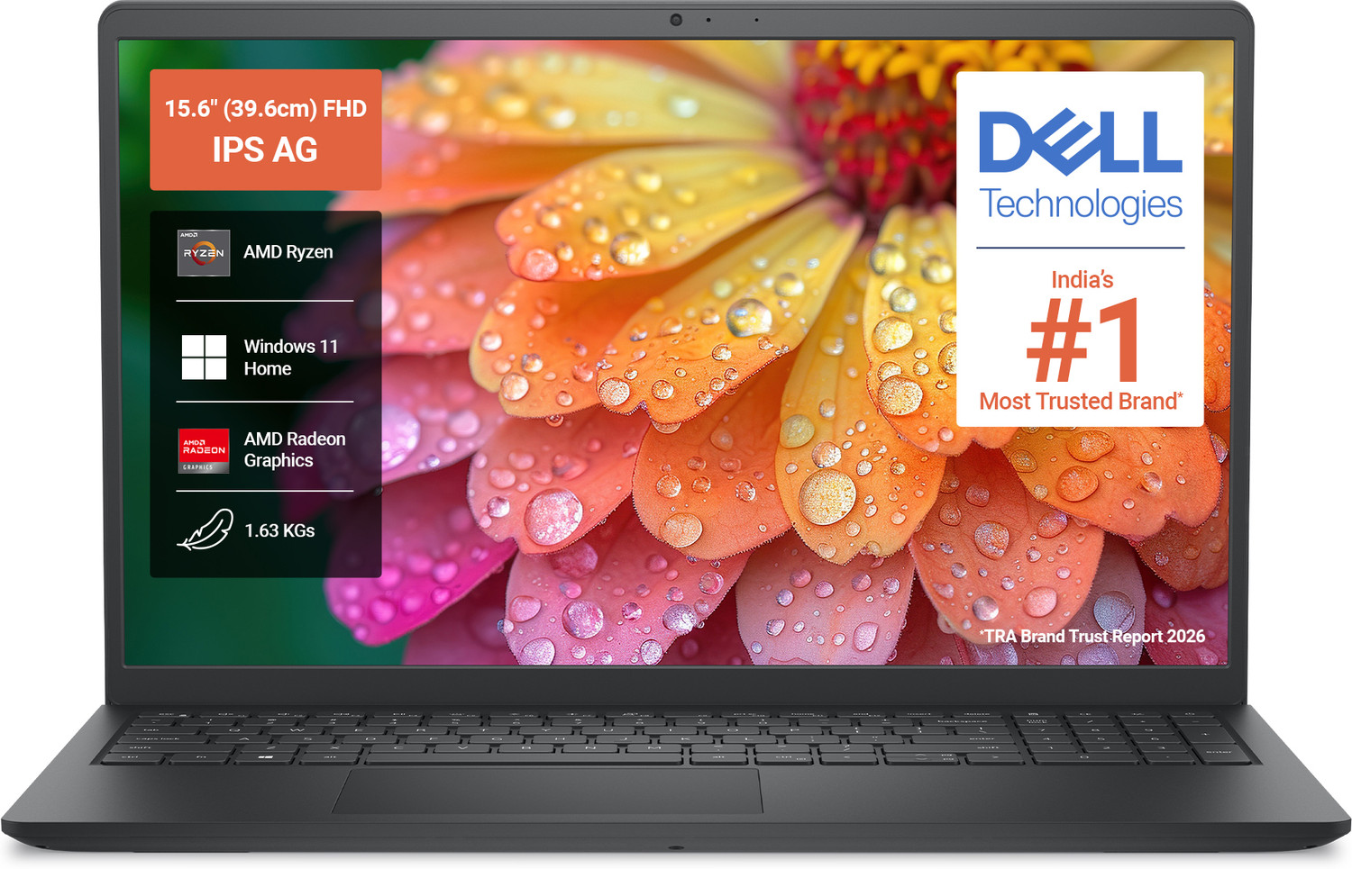 Image of DELL 15 (Previouly Inspiron) AMD Ryzen 5 Quad Core 7520U - (8 GB /512 GB SSD /Windows 11 Home) DC15255 / 15 D15260 Thin and Light Laptop