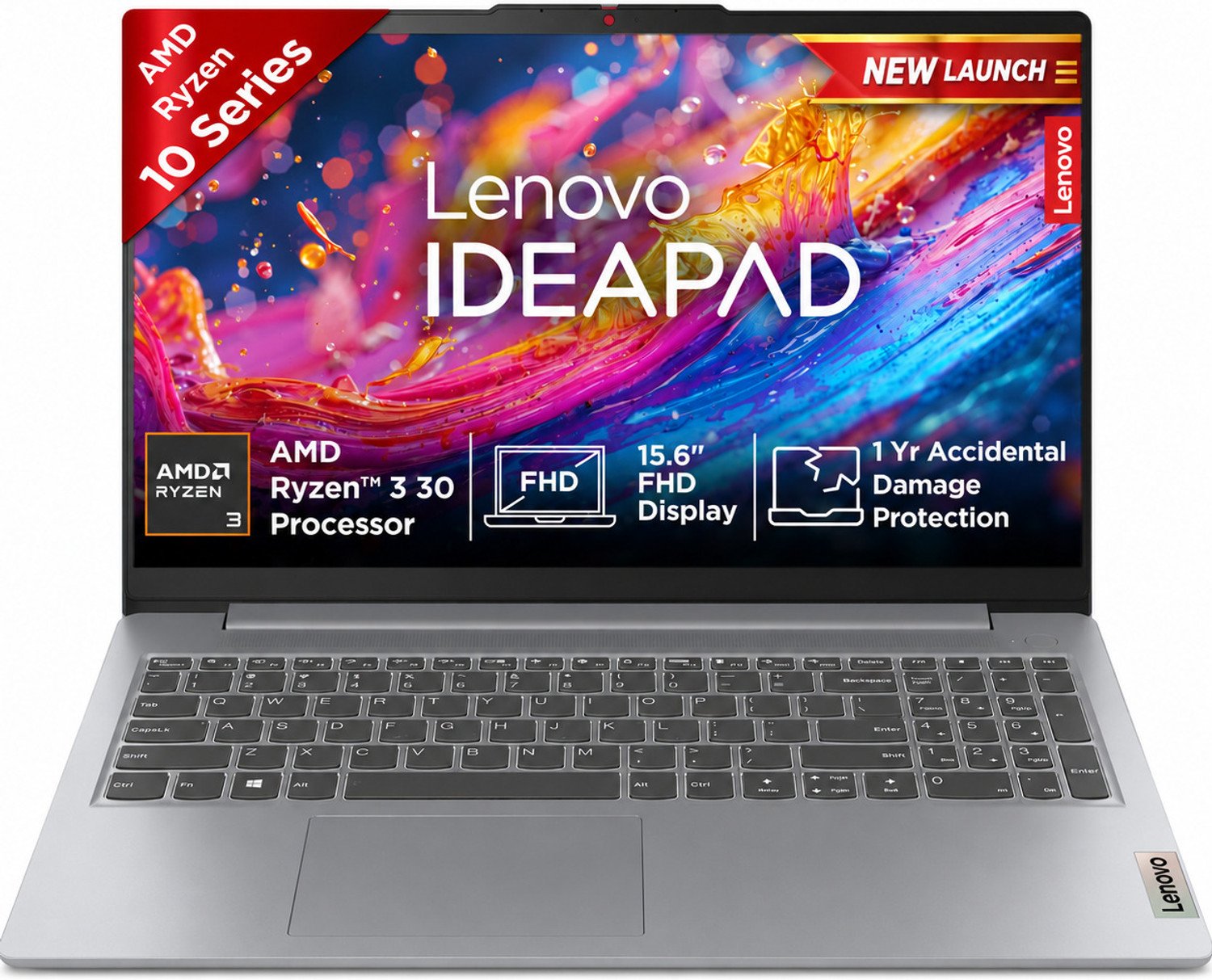Image of Lenovo AMD Ryzen 3 Quad Core 30 - (8 GB /512 GB SSD /Windows 11 Home) IdeaPad Slim 3 15AMN8 Thin and Light Laptop