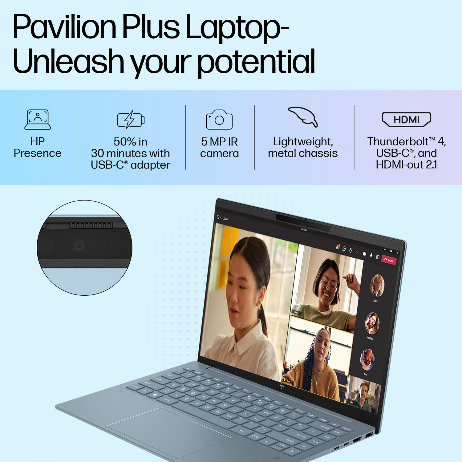 Image of HP Pavilion Plus MSO 2024 Intel Core Ultra 5 125H - (16 GB /512 GB SSD /Windows 11 Home) 14-ew1112TU Thin and Light Laptop