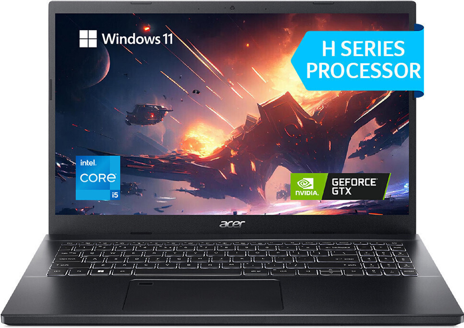 Image of Acer Aspire 7 Intel Core i5 12th Gen 12450H - (8 GB /512 GB SSD /Windows 11 Home /4 GB Graphics /NVIDIA GeForce GTX 1650 /144 Hz) A715-76G-59U9 Gaming Laptop