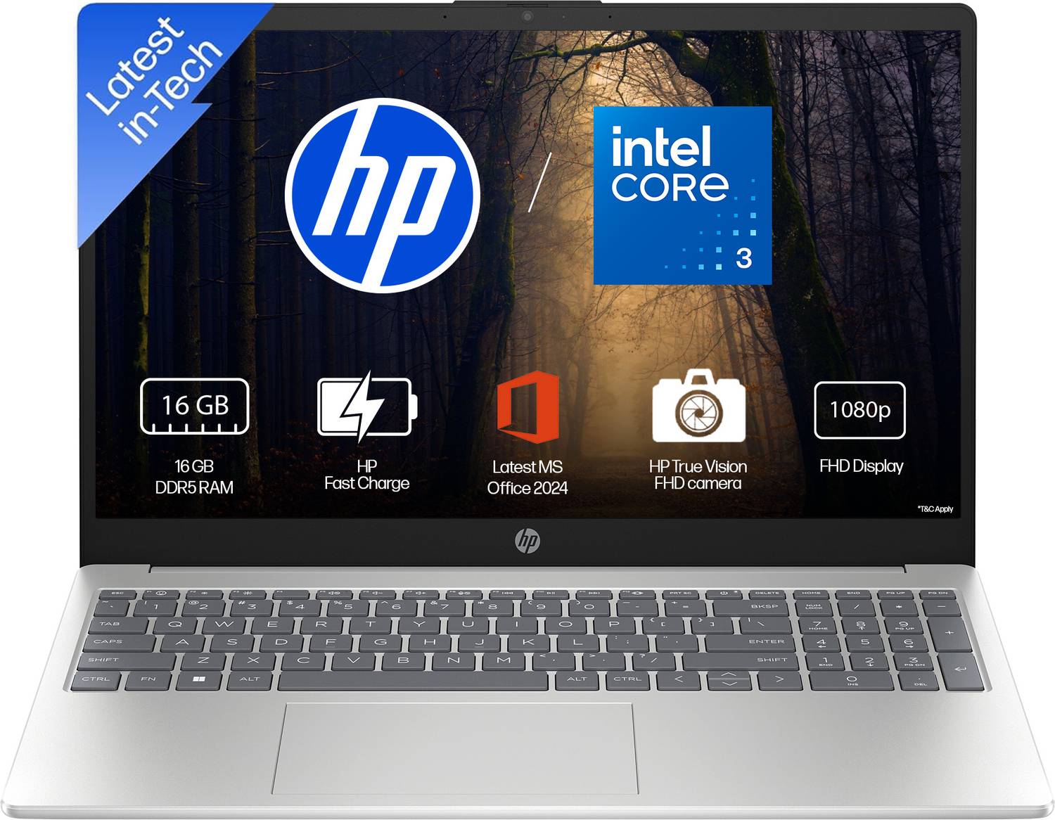 HP 15-fd0885TU 14th Gen i3 100U 16GB 512GB SSD Laptop - Image 1