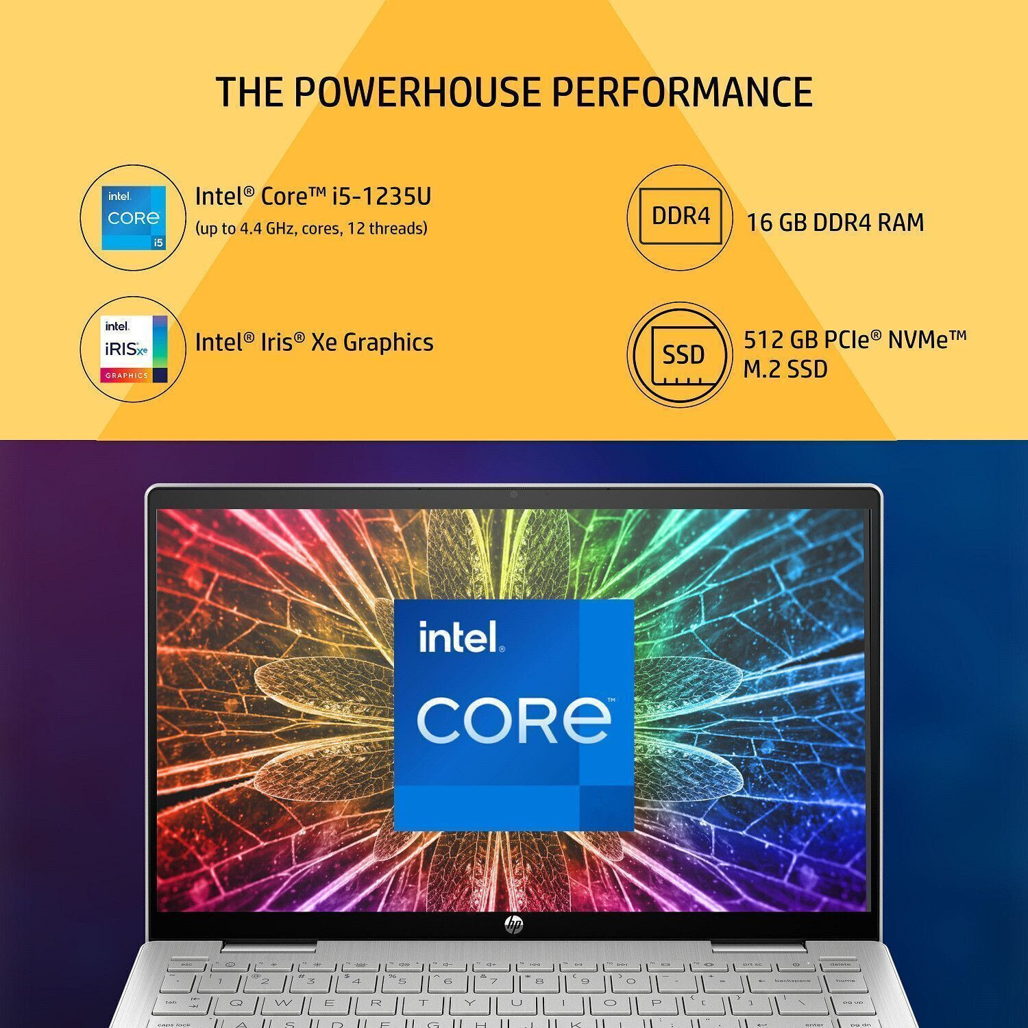 Image of HP Pavilion x360 Intel Core i5 12th Gen 1235U - (16 GB /512 GB SSD /Windows 11 Home) 14-ek0074TU 2 in 1 Laptop