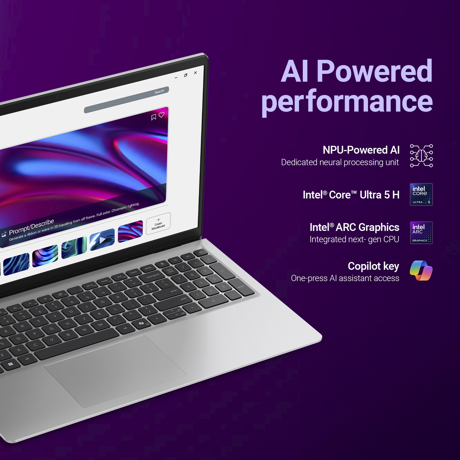 Image of DELL 15 (Previously Inspiron) AI Powered Intel Core Ultra 5 225H - (16 GB /512 GB SSD /Windows 11 Home) 15 Thin and Light Laptop