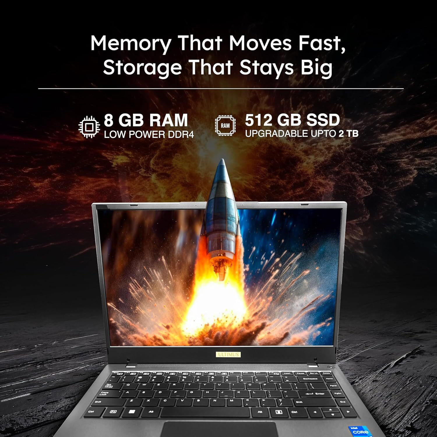 Image of Ultimus APEX 5 Intel Core i5 12th Gen 1235U - (8 GB /512 GB SSD /Windows 11 Home) NU14U3INF66BY-CS Laptop