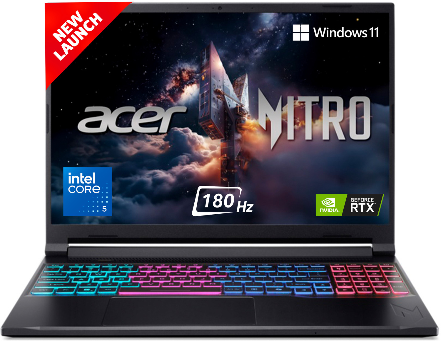 Image of Acer NITRO V 16S (i5 14th Gen) Intel Core 5 210H - (16 GB /512 GB SSD /Windows 11 Home /8 GB Graphics /NVIDIA GeForce RTX NVIDIA GeForce RTX 5050 /180 Hz) ANV16S-71 Gaming Laptop